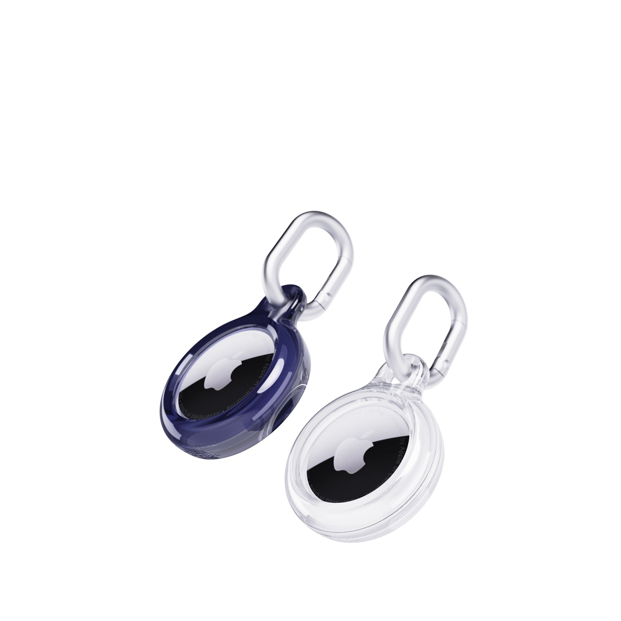 Tech21 EvoPop AirTag Hülle 2er Future Dusk Clear Karabiner