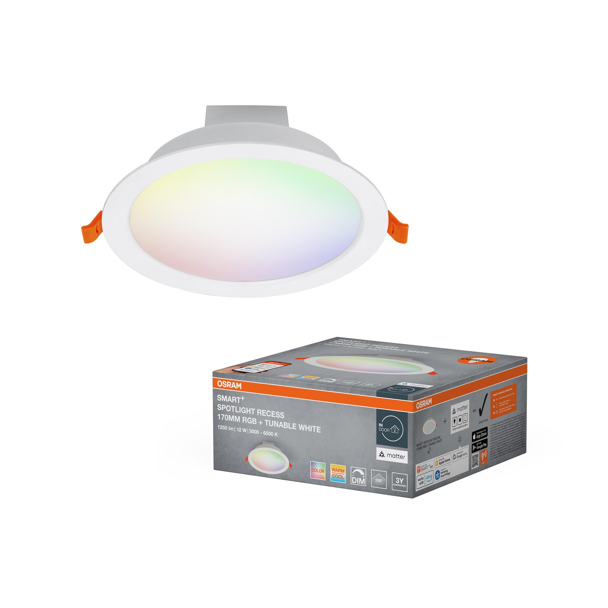 OSRAM SMART+ Matter Downlight 120mm weiß dimmbar 8W