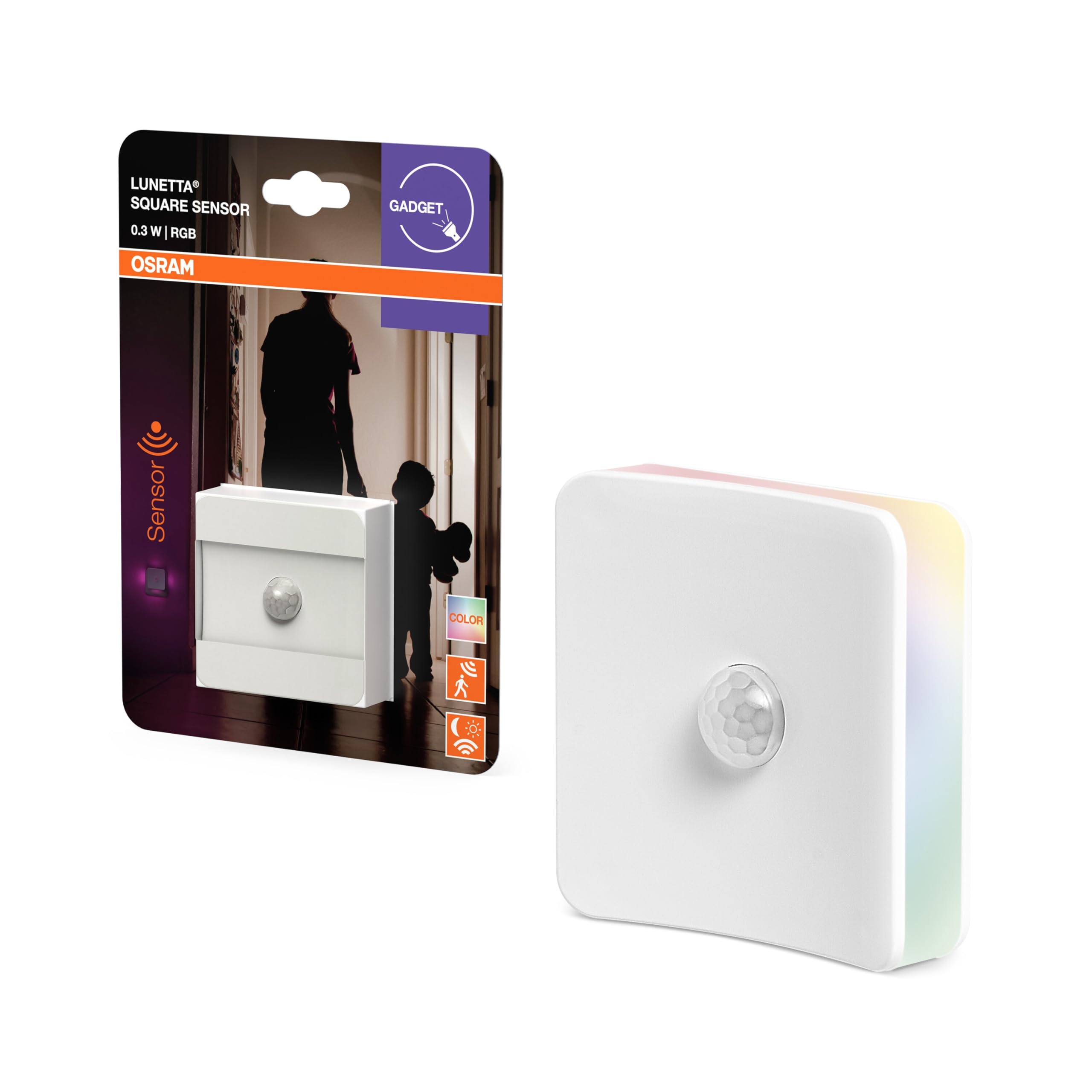 OSRAM SMART+ Lunetta Square Nachtlicht weiß RGB Sensor 0,3W
