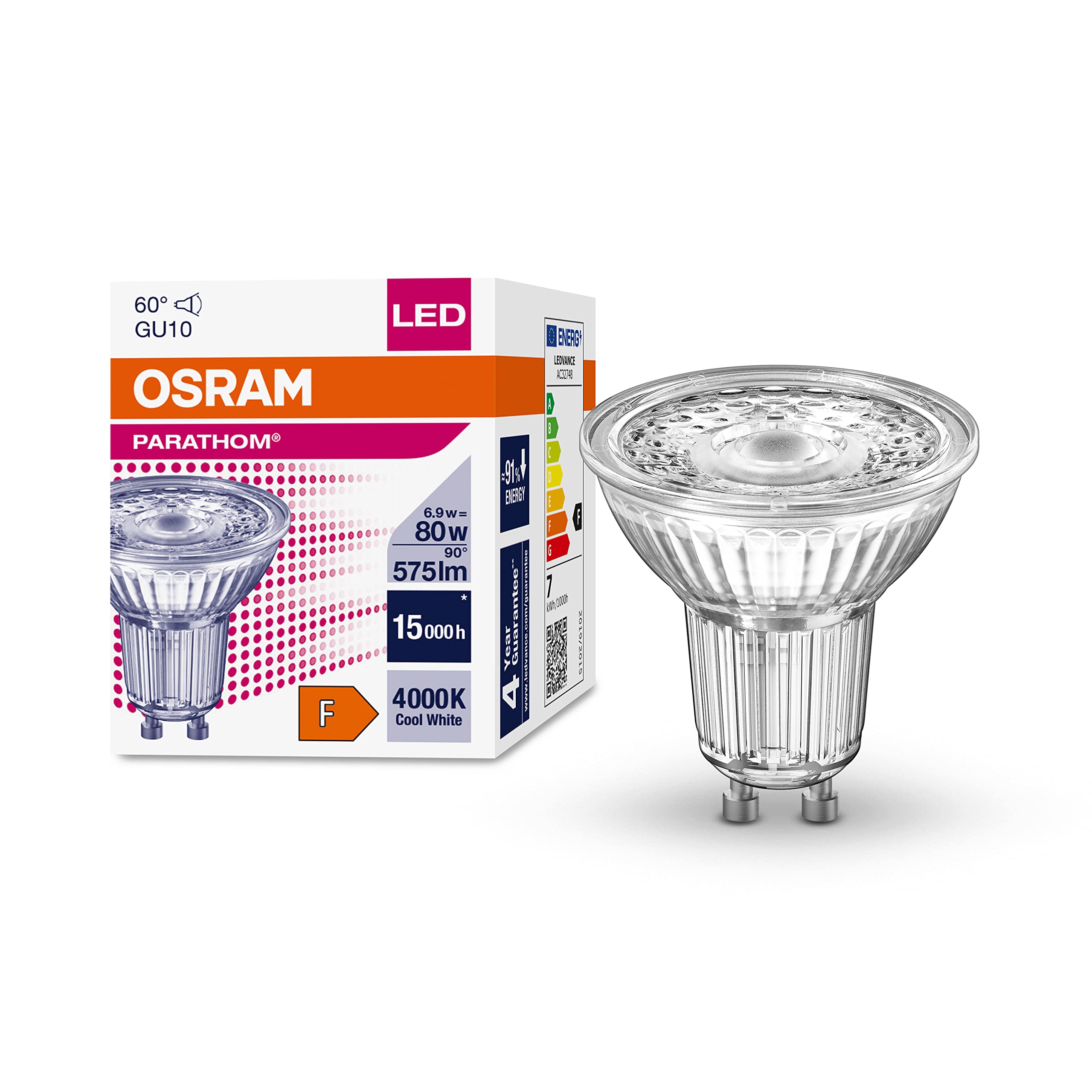 ams OSRAM SMART+ PAR16 35 LED-Spot GU10 3000K dimmbar