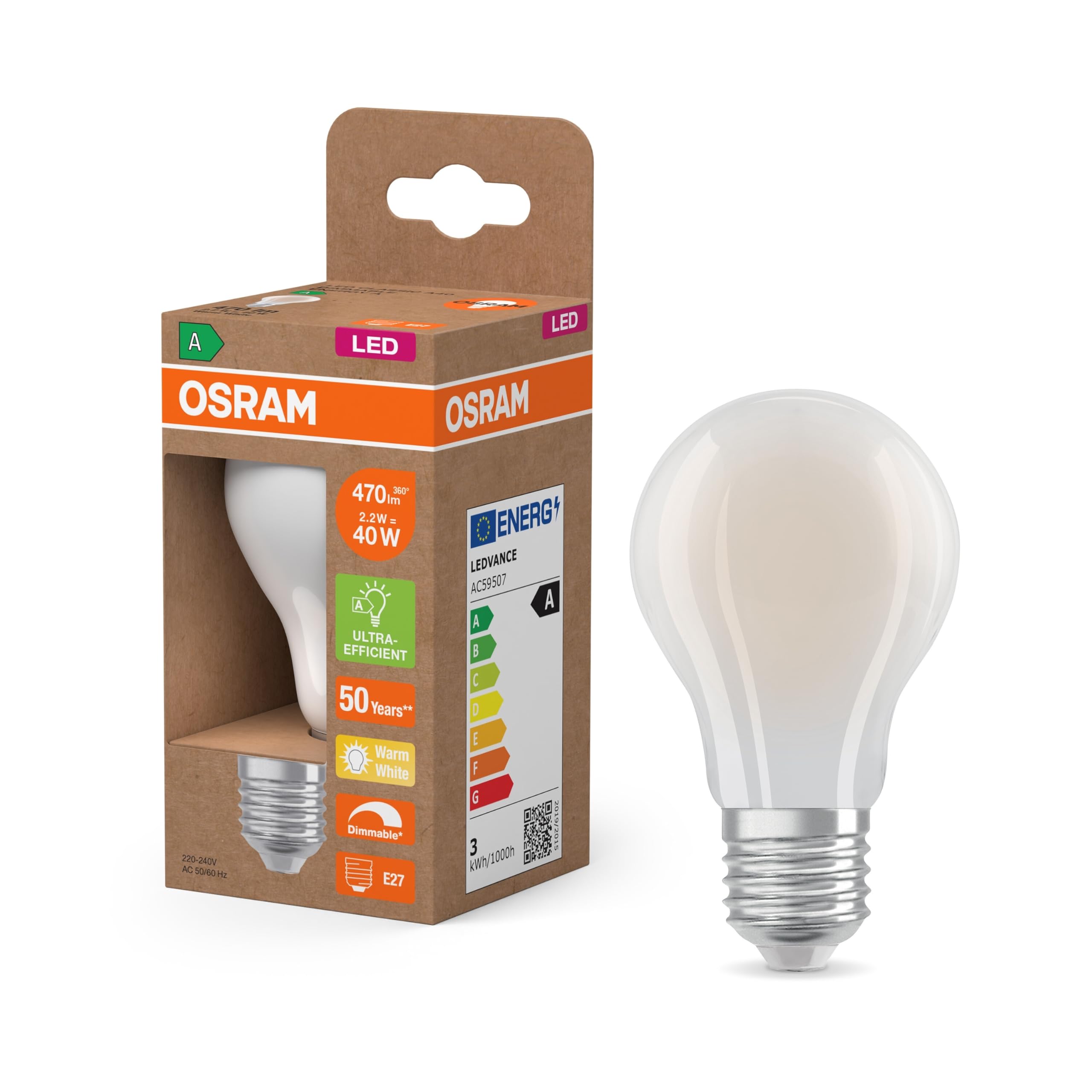 Osram LED Classic A60 E27 dimmbar 60W-Ersatz 6er-Pack