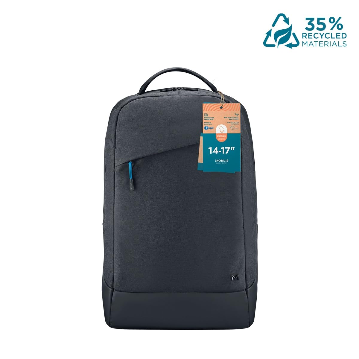 Mobilis Laptop-Rucksack 14-17 Zoll Schwarz recycelt