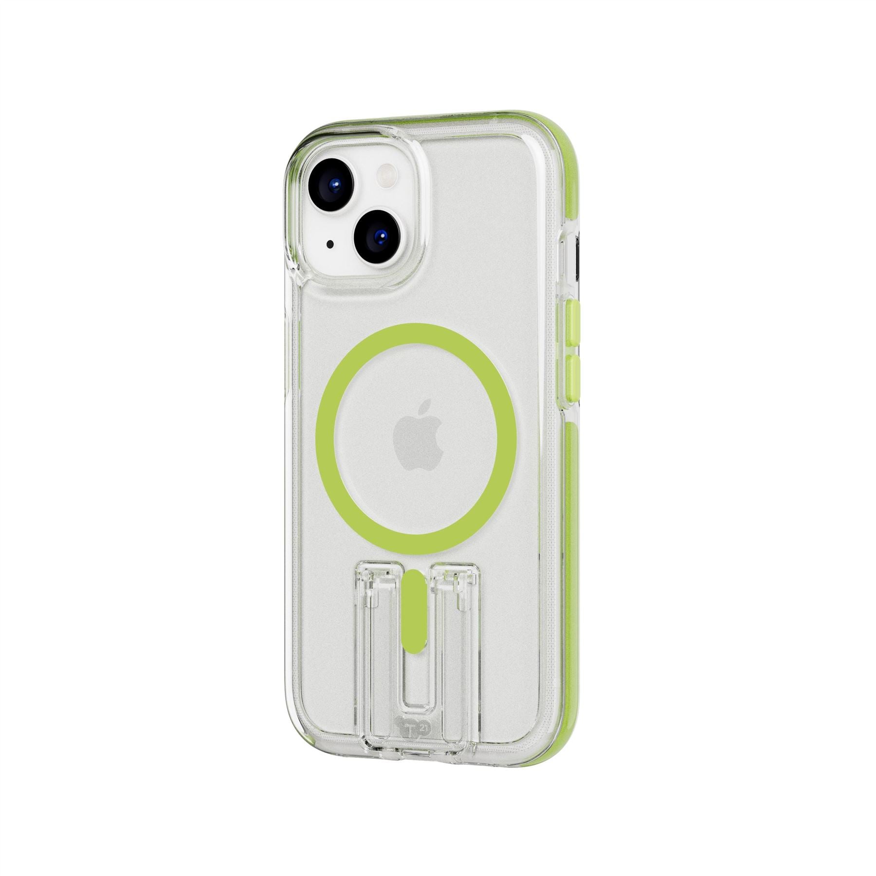 Tech21 EvoCrystal Kick MagSafe iPhone Hülle Lime Ständer