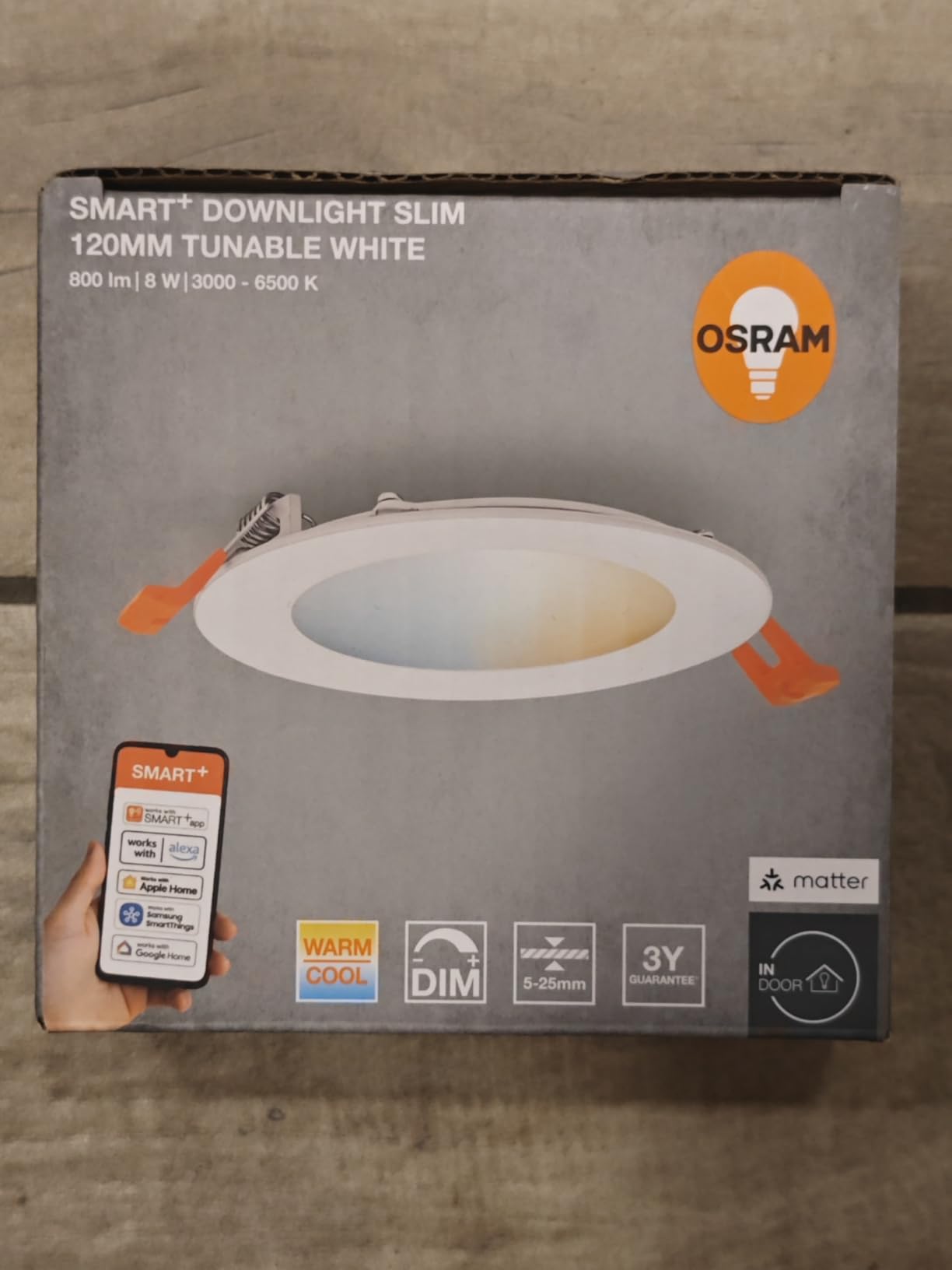 OSRAM SMART+ Matter Downlight 120mm weiß dimmbar 8W