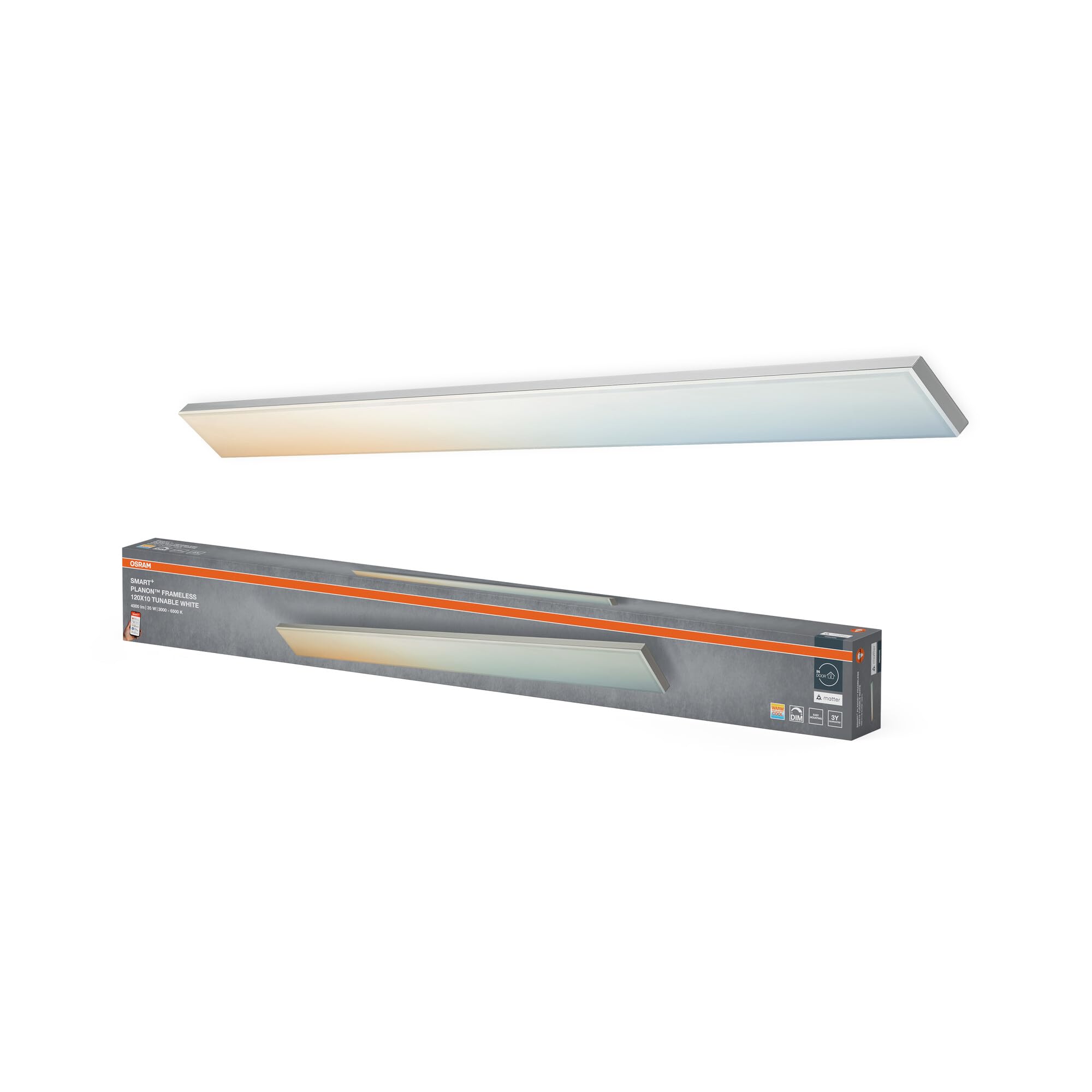 ams OSRAM Planon Frameless LED-Panel 120x30cm 40W Tunable White