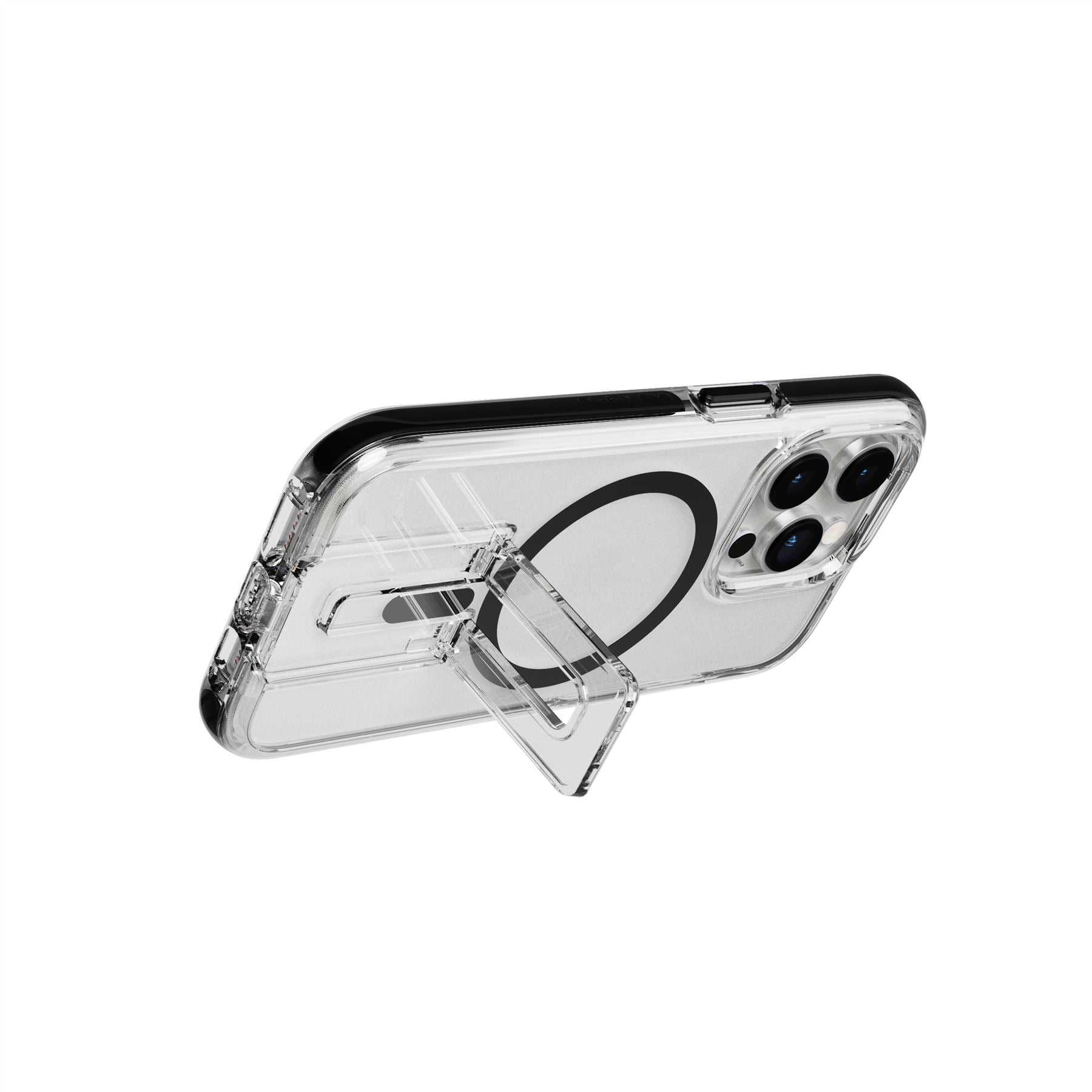 Tech21 EvoCrystal Kick iPhone 14 Pro Hülle Clear Black MagSafe