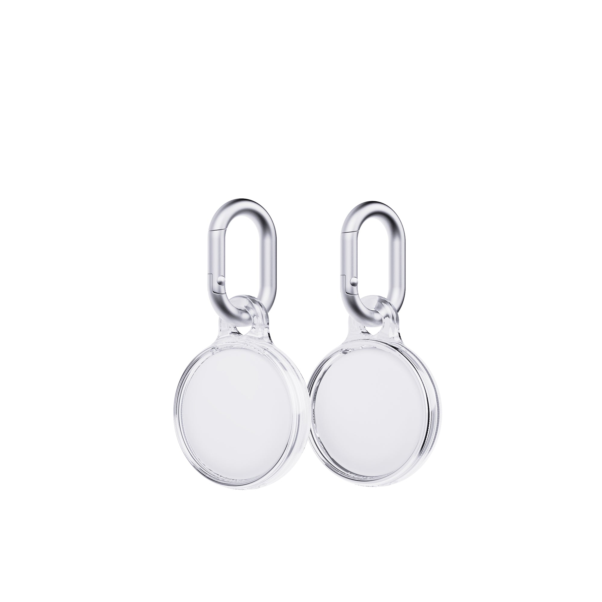 Tech21 EvoClear AirTag Hülle Clear 2er Pack Karabiner