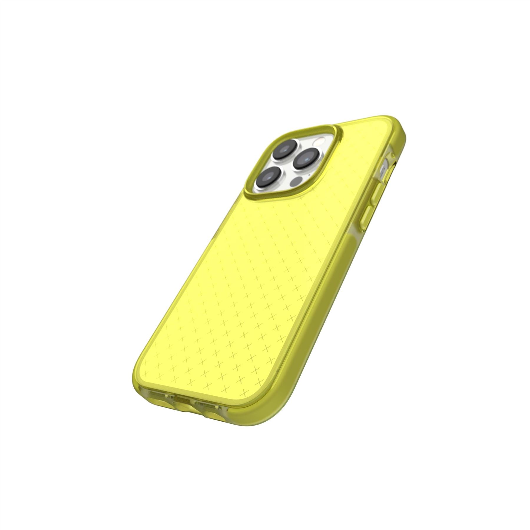 Tech21 EvoCheck iPhone 14 Pro Handyhülle Acid Yellow
