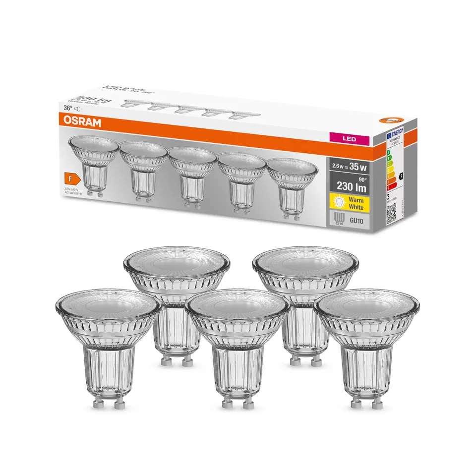 OSRAM SMART+ Base PAR16 LED-Spot GU10 warmweiß 5er-Pack