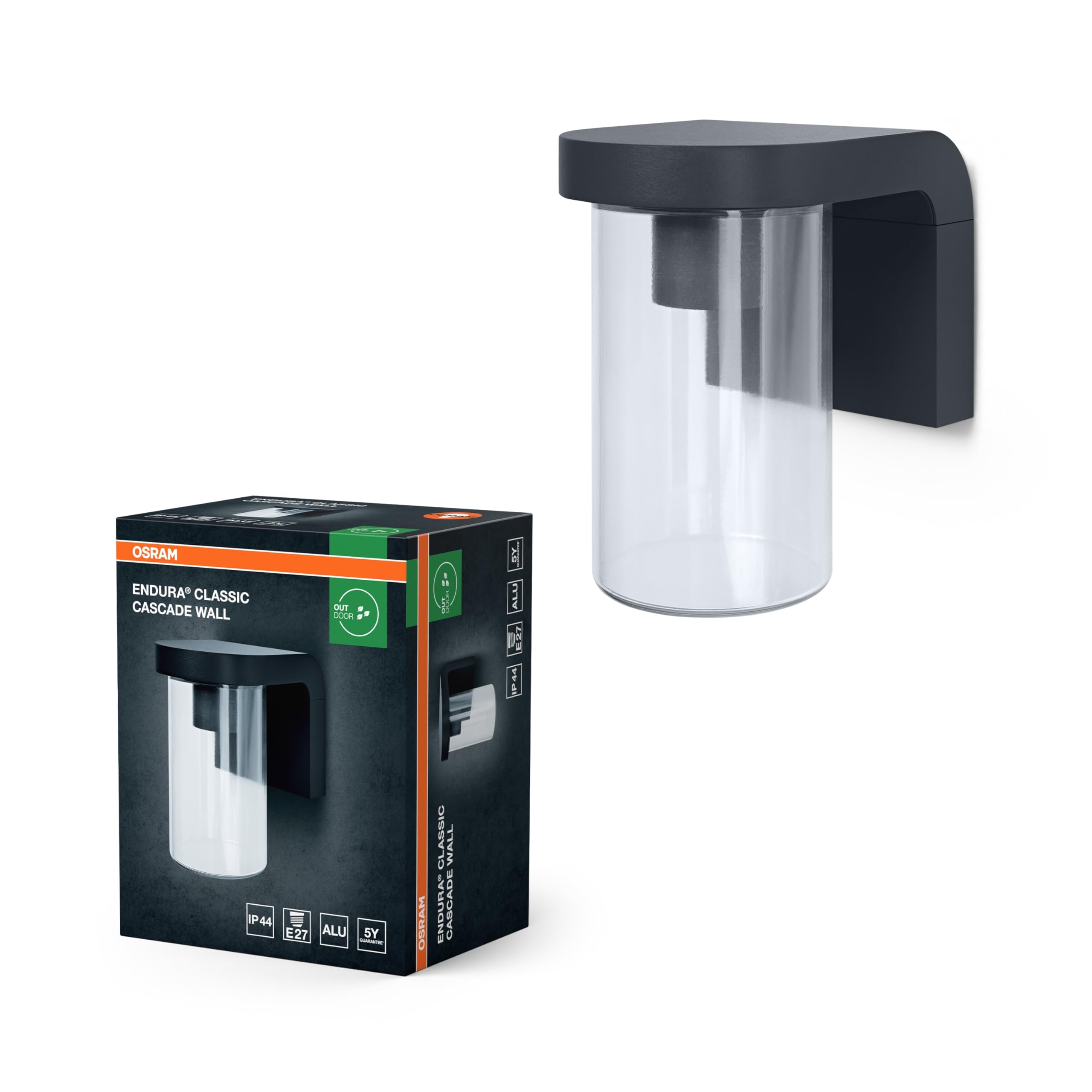 ams OSRAM ENDURA Classic Cascade Wandleuchte E27 Klarglas