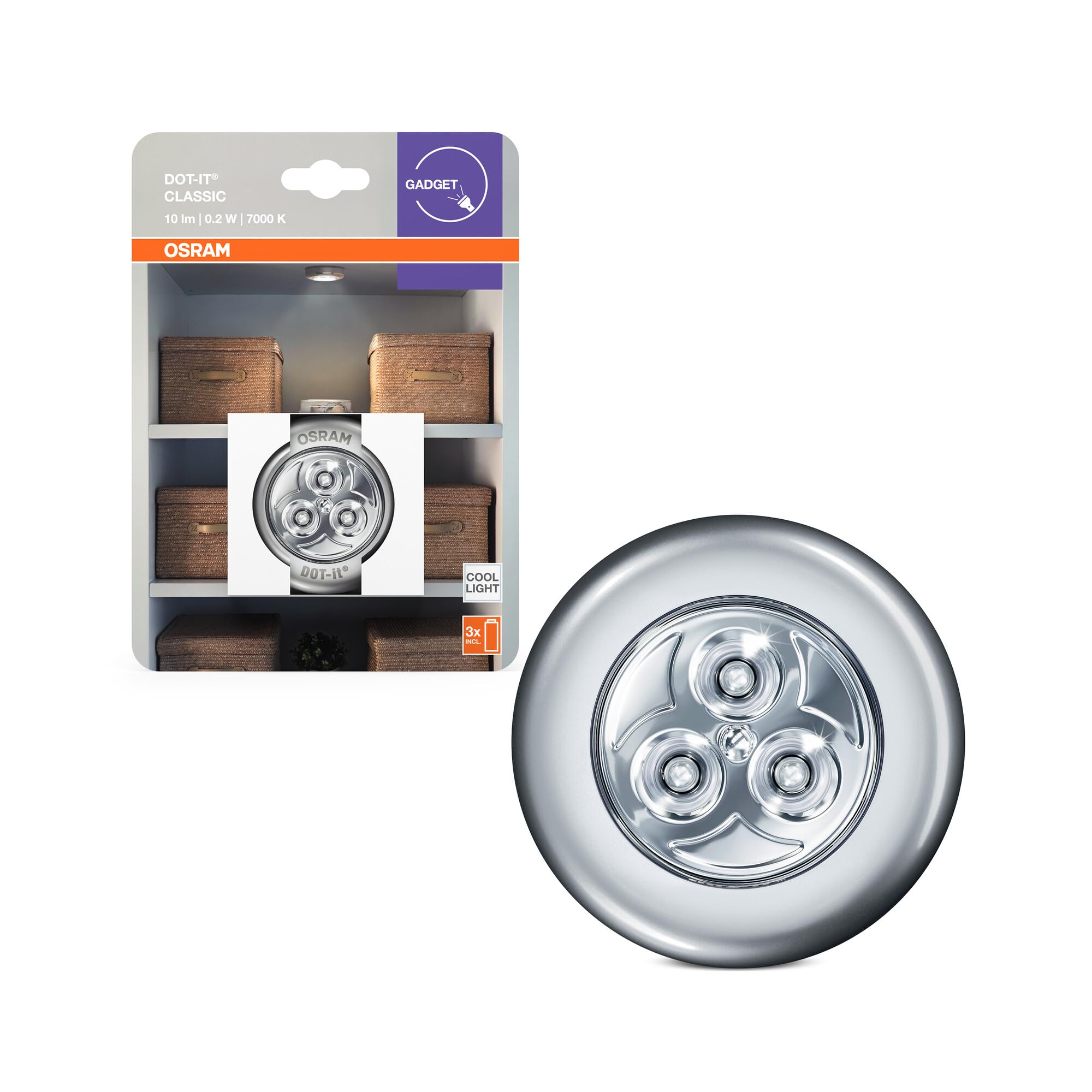 ams OSRAM SMART+ Dot-It Touch Slim LED-Leuchte Weiß USB dimmbar