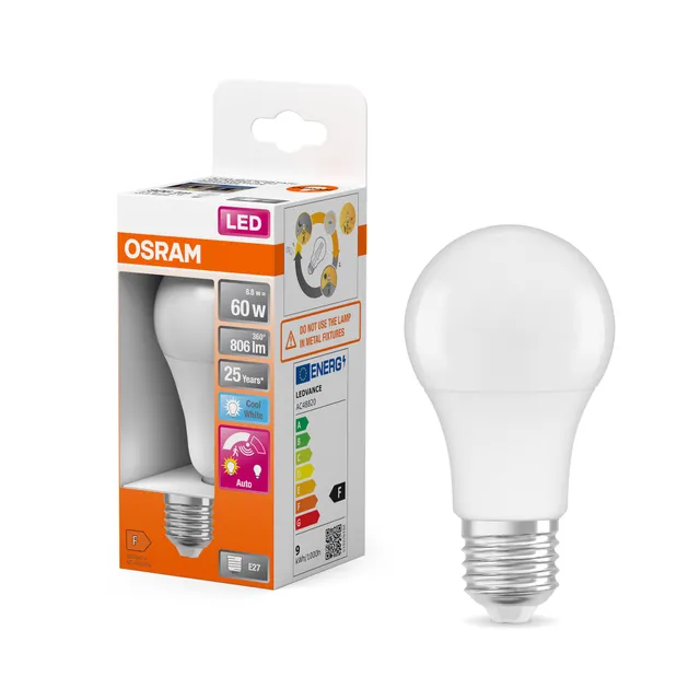 ams OSRAM SMART+ Star A 60 Sensor LED-Lampe E27 4000K