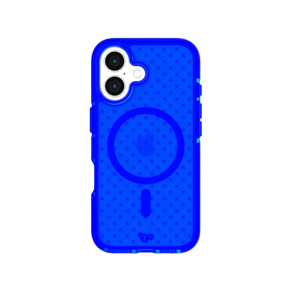Tech21 EvoCheck iPhone 16 Handyhülle Cobalt Blue MagSafe