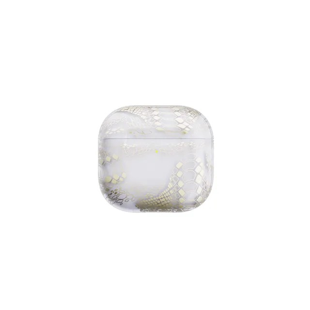 Tech21 EvoArt AirPods 4 Hülle Lunar Gold Schlaufe Bio