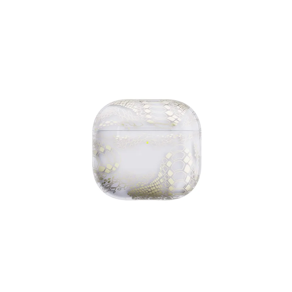 Tech21 EvoArt AirPods 4 Hülle Lunar Gold Schlaufe Bio