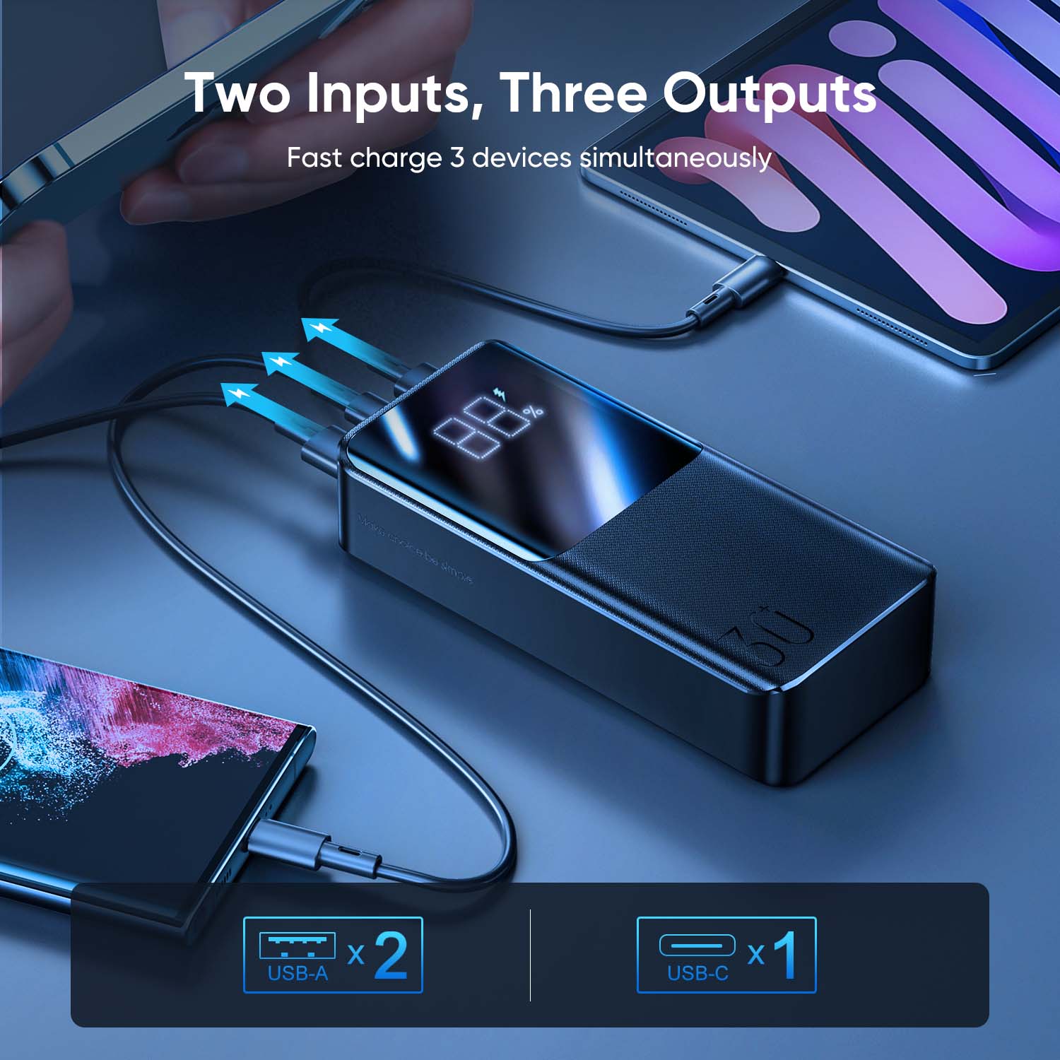 JOYROOM JR-QP193 Powerbank 30000mAh 22,5W Schwarz
