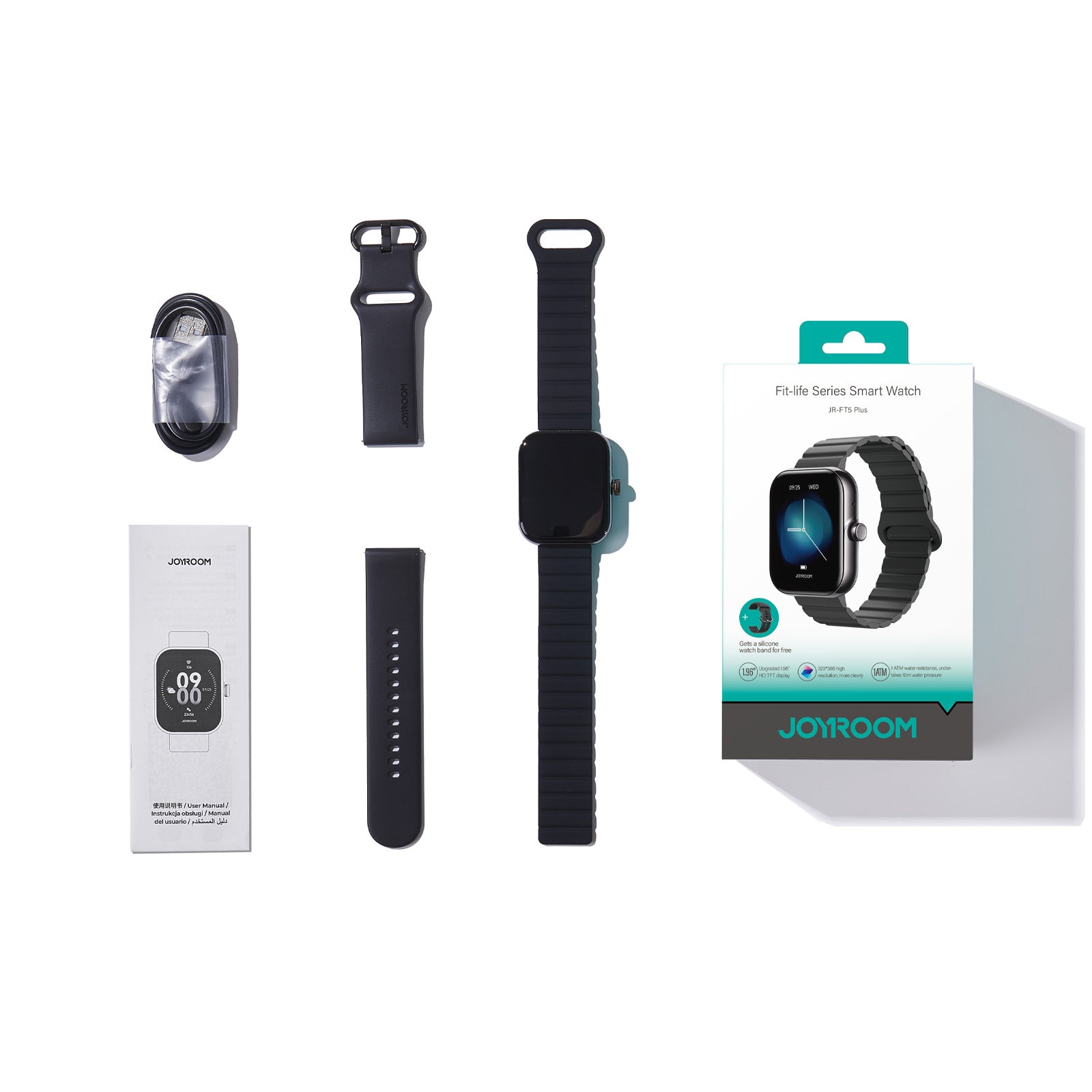 JOYROOM JR-FT5 Plus Smartwatch Graphite Black Anruf 1,96"