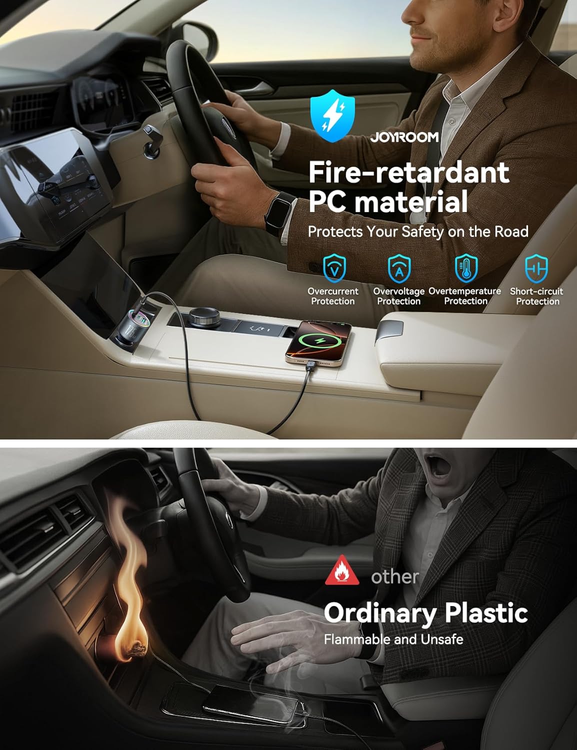 JOYROOM JR-CCN07 175W GaN Autoladegerät Dunkelgrau 3-Port