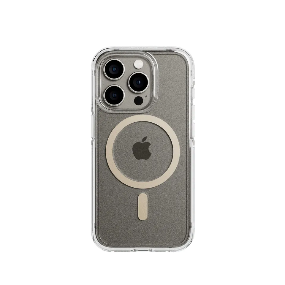 Tech21 FlexQuartz iPhone 15 Pro Hülle Gold Transparent MagSafe
