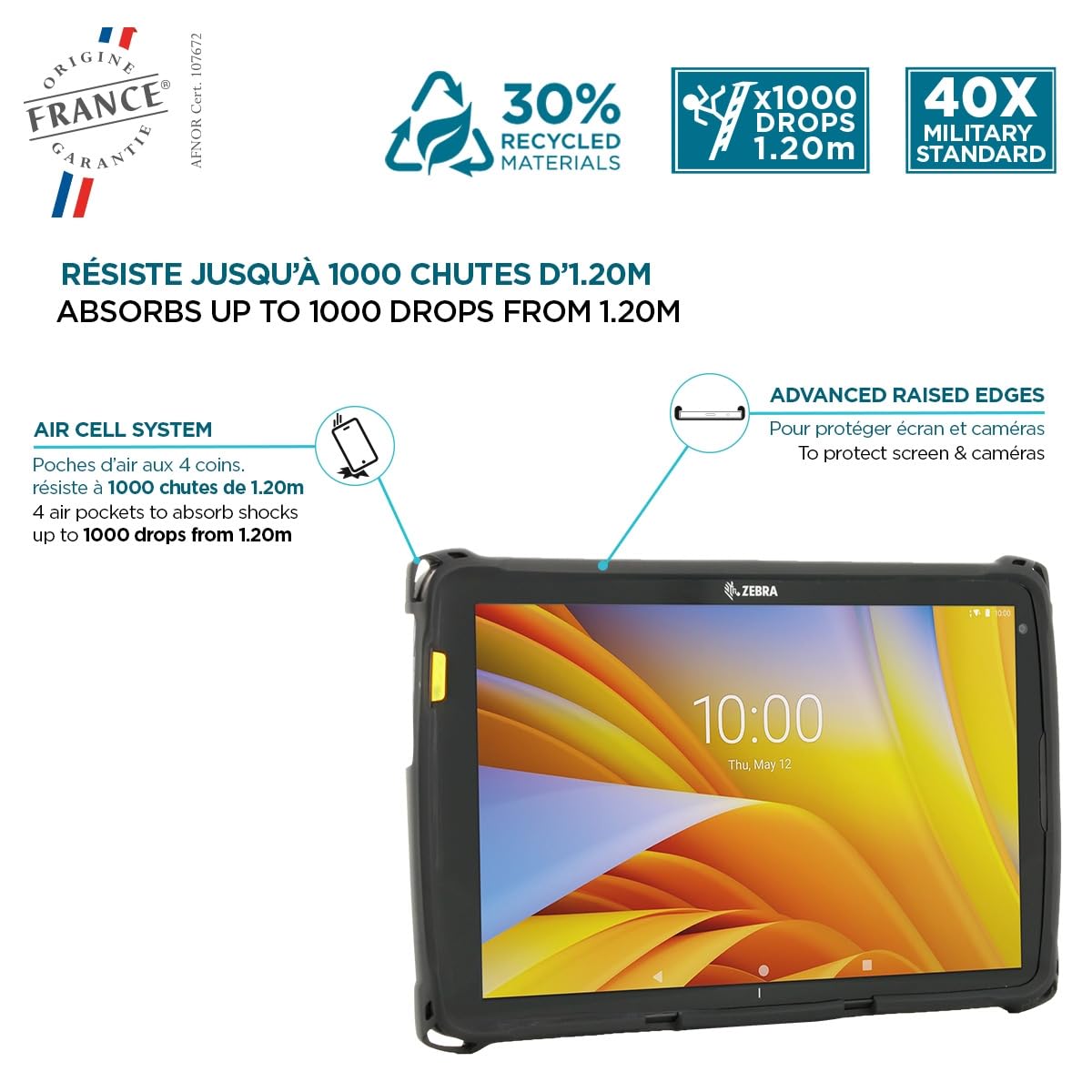 Mobilis PROTECH Zebra ET40 ET45 Tablet Schutzhülle 8" Handschlaufe