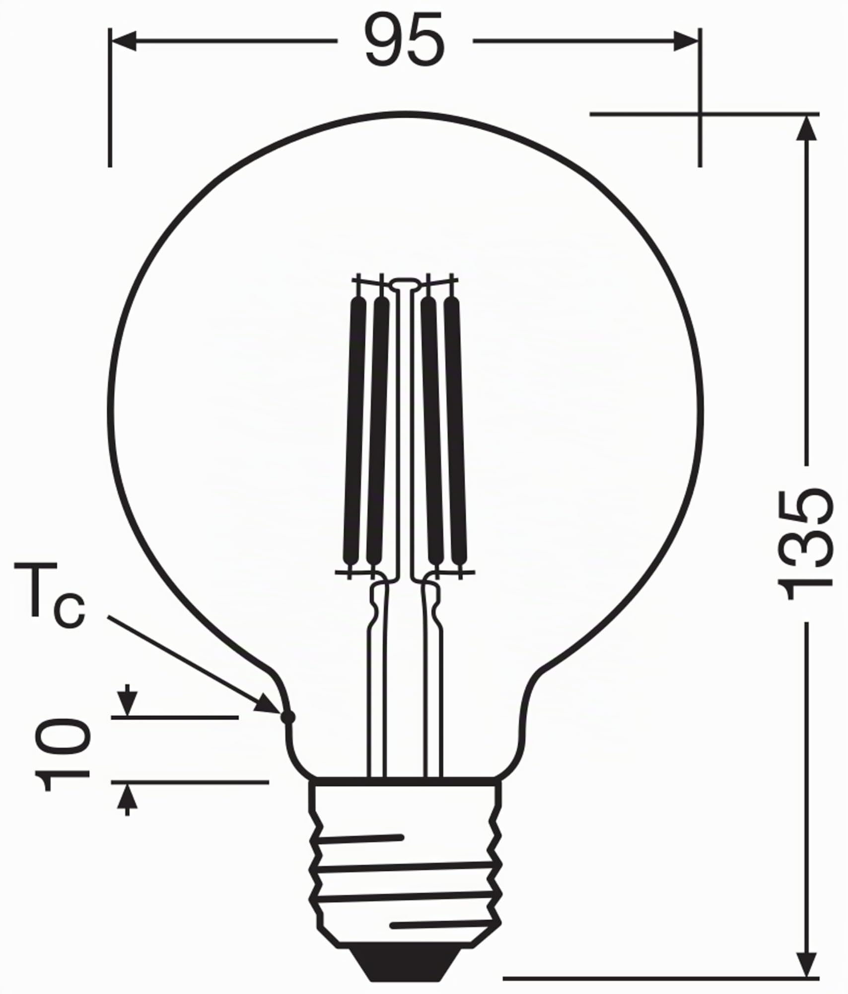 ams OSRAM SMART+ Globe 95 LED-Lampe warmweiß 60W Ersatz