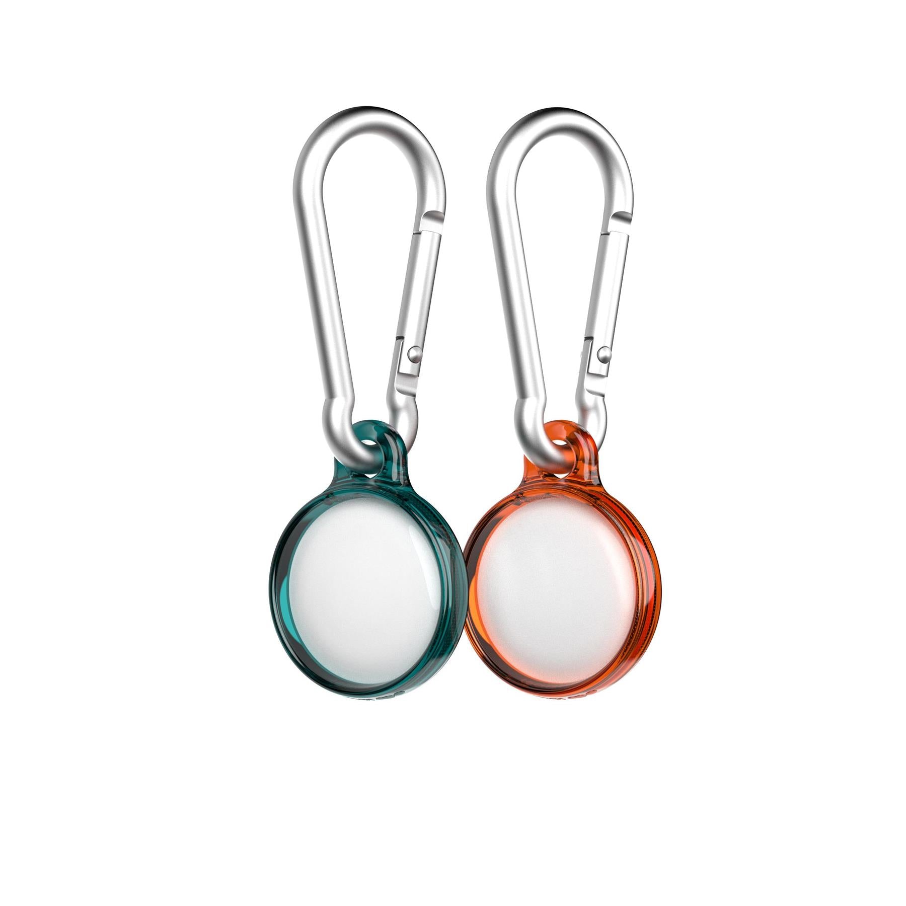 Tech21 EvoPop AirTag Hülle 2er Tangerine/Verdigris Karabiner