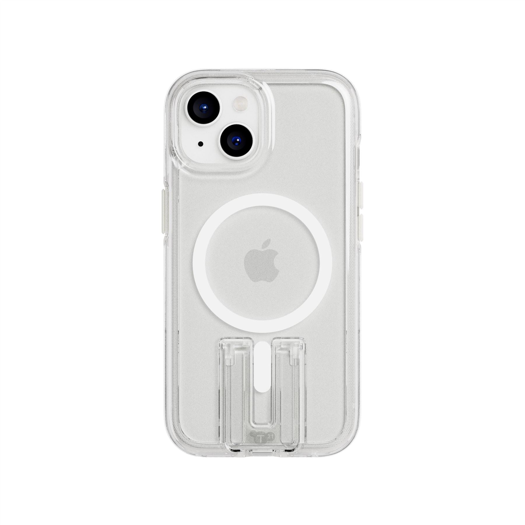 Tech21 EvoCrystal Kick iPhone 13-15 Hülle Clear MagSafe Ständer