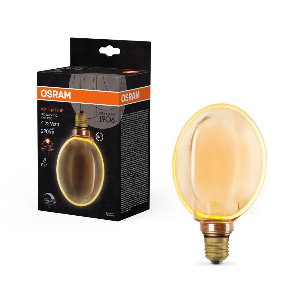 ams OSRAM SMART+ Vintage 1906 Globe 130 E27 4W Gold dimmbar