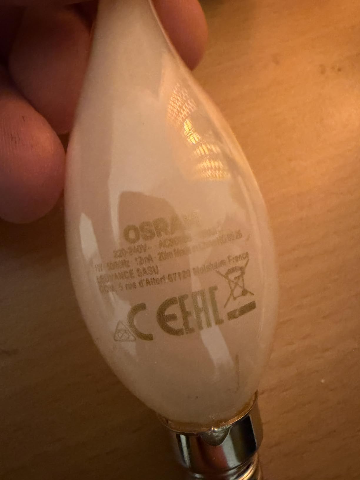 ams OSRAM LED-Lampe E14 Flammeneffekt matt 1W
