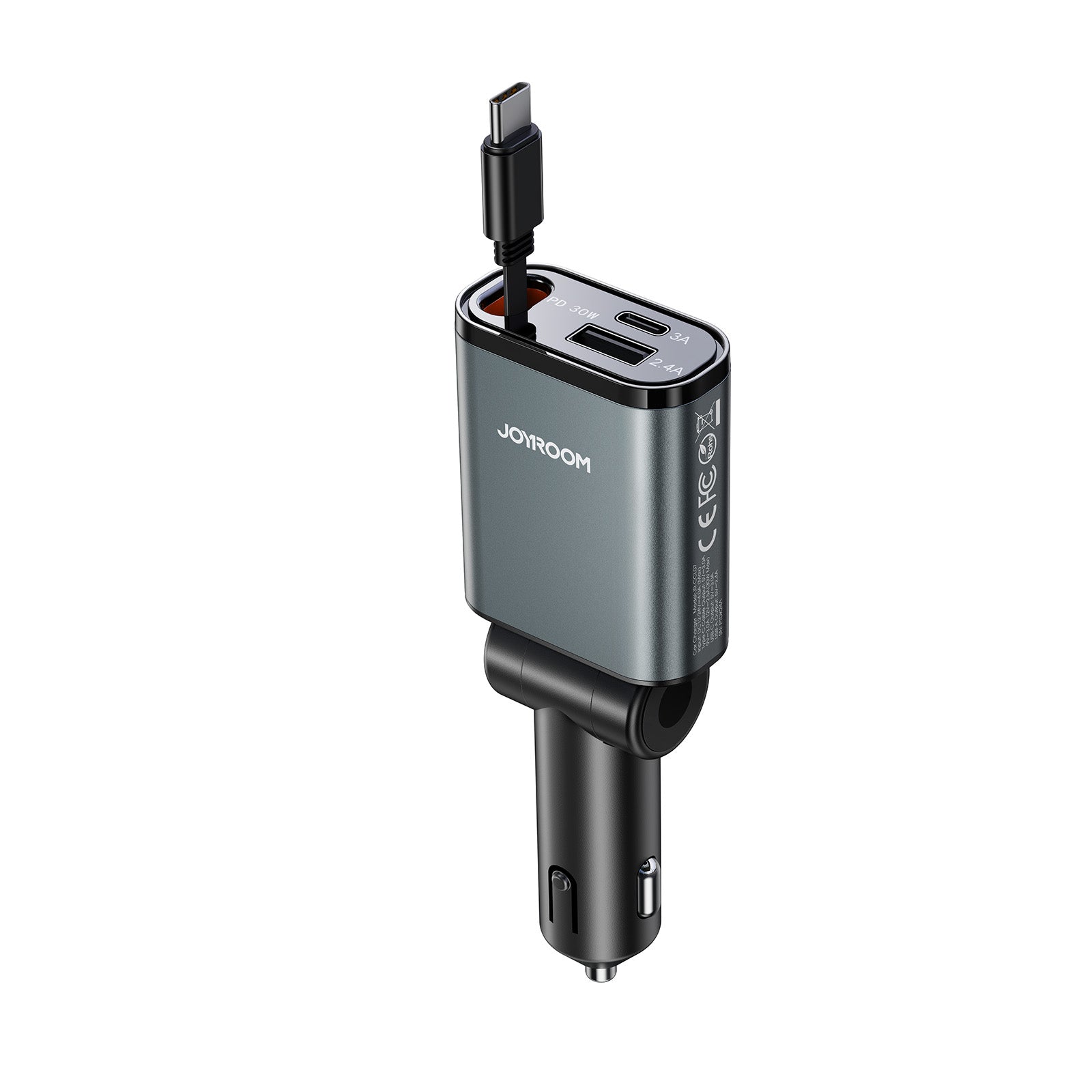 JOYROOM JR-CCL07 3-in-1 Autoladegerät Grau mit Kabel 45W