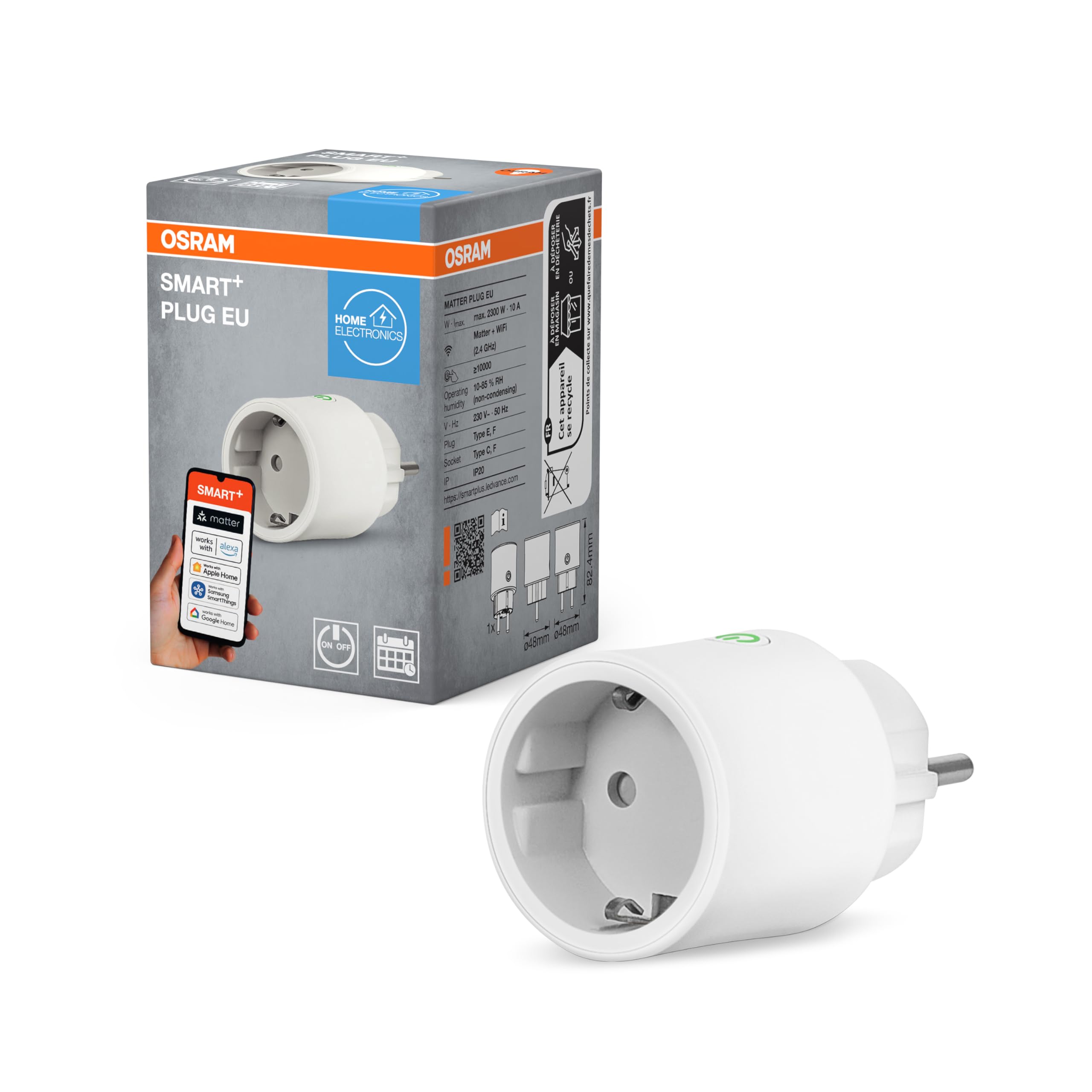 ams OSRAM SMART+ Alexa Steckdose Matter WiFi 2300W 1er-Pack