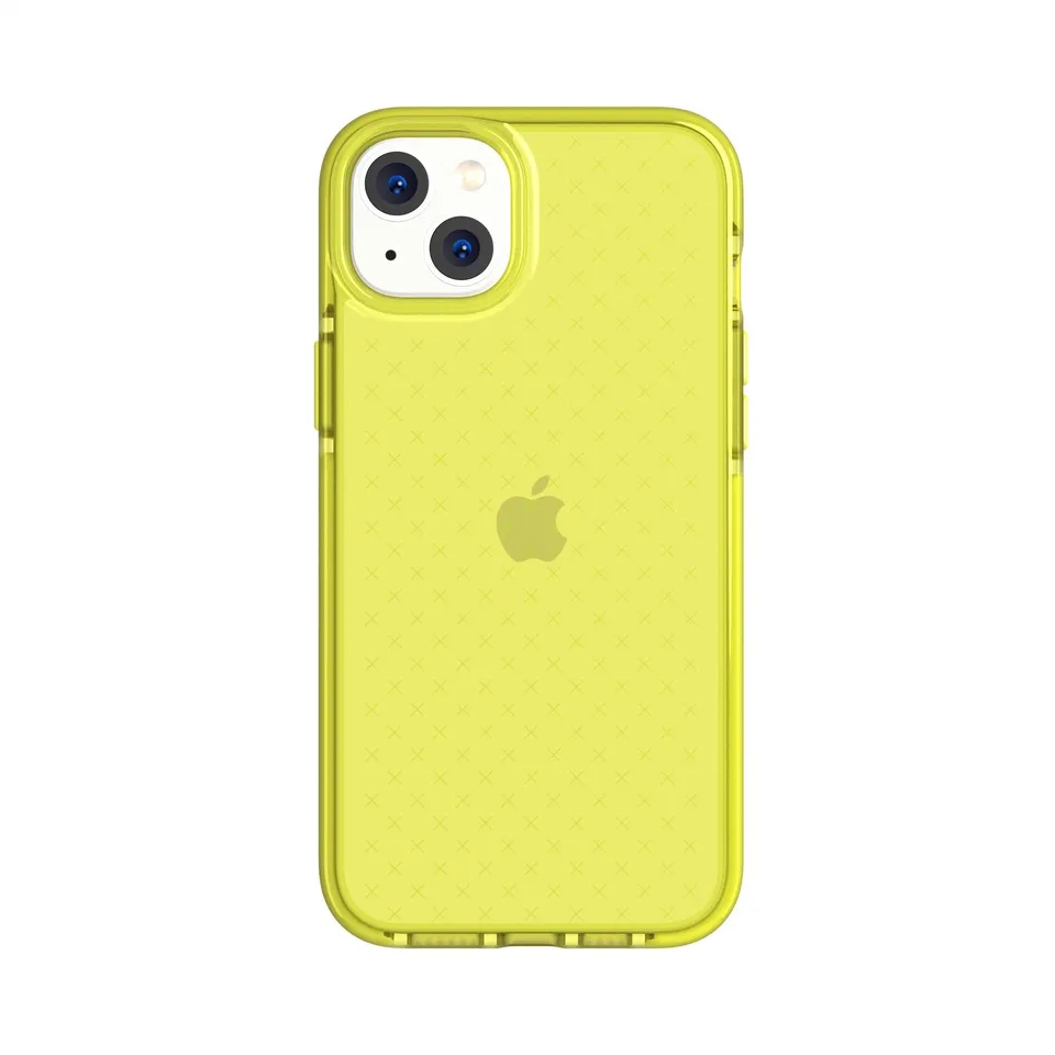 Tech21 EvoCheck iPhone 14 Plus Hülle Acid Yellow dünn