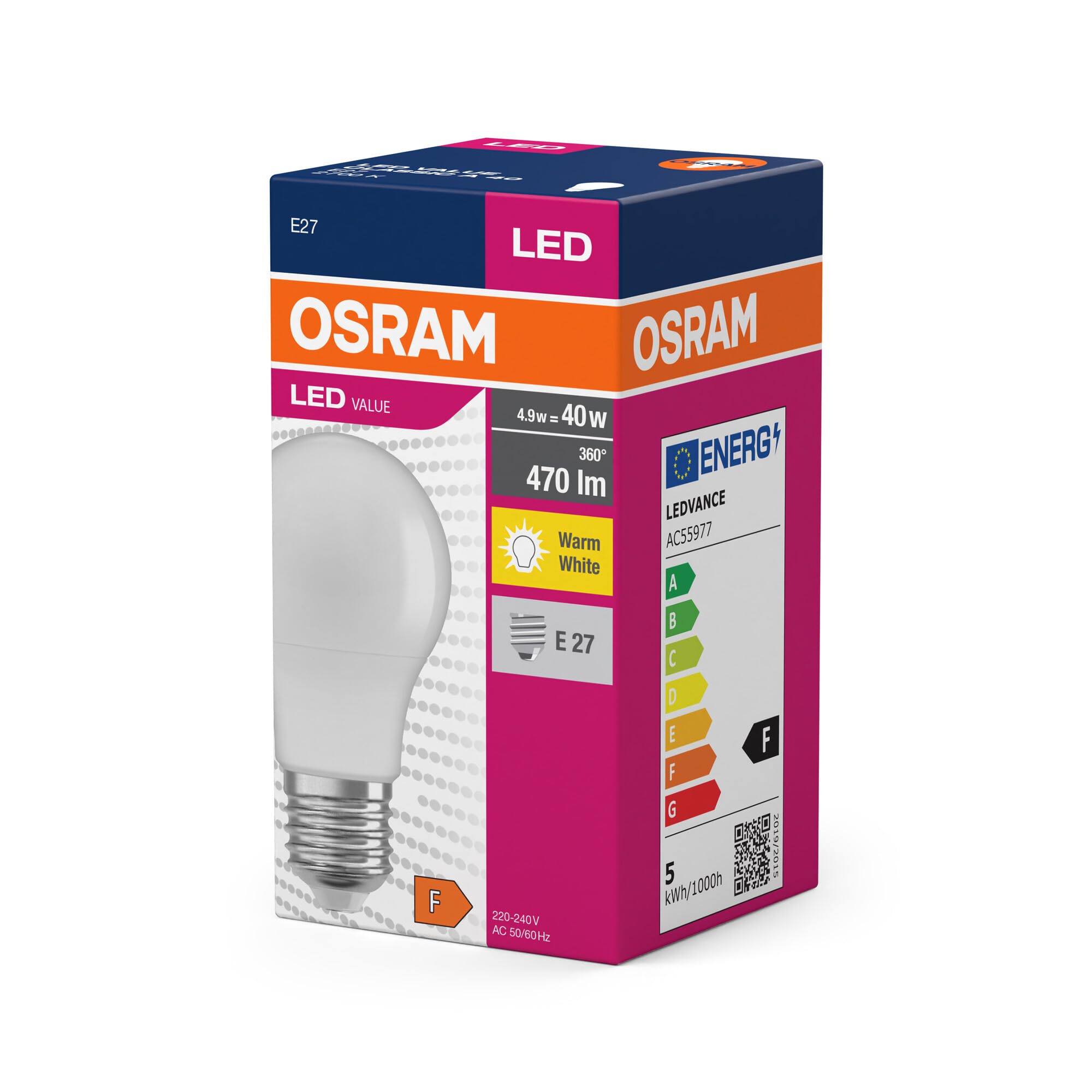 ams OSRAM Star Value A40 E27 Birne Warmweiß 40W 10er-Pack