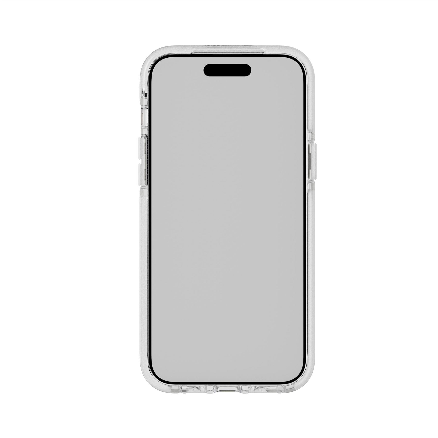 Tech21 EvoCrystal Kick iPhone 15 Plus Handyhülle Weiß Ständer
