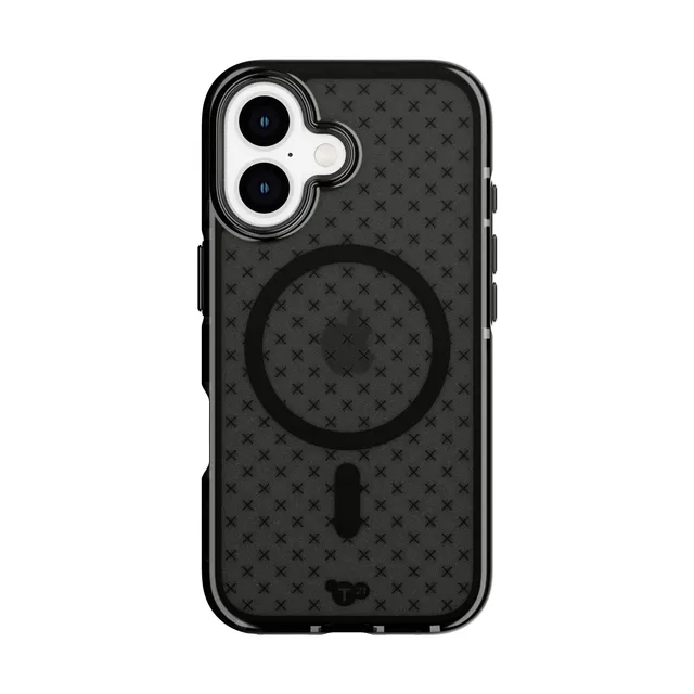 Tech21 EvoCheck iPhone 16 Hülle Smokey Black MagSafe 16ft