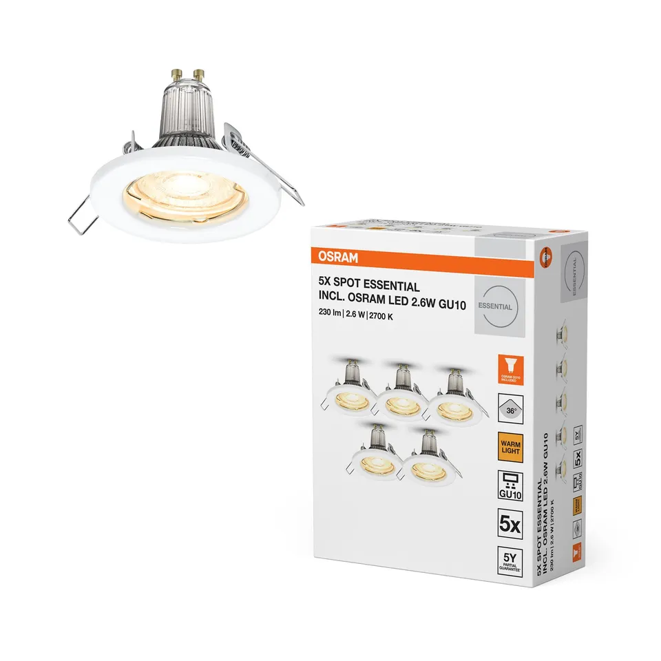 ams OSRAM SMART+ Spot Set GU10 Einbauspot weiß 5er-Set