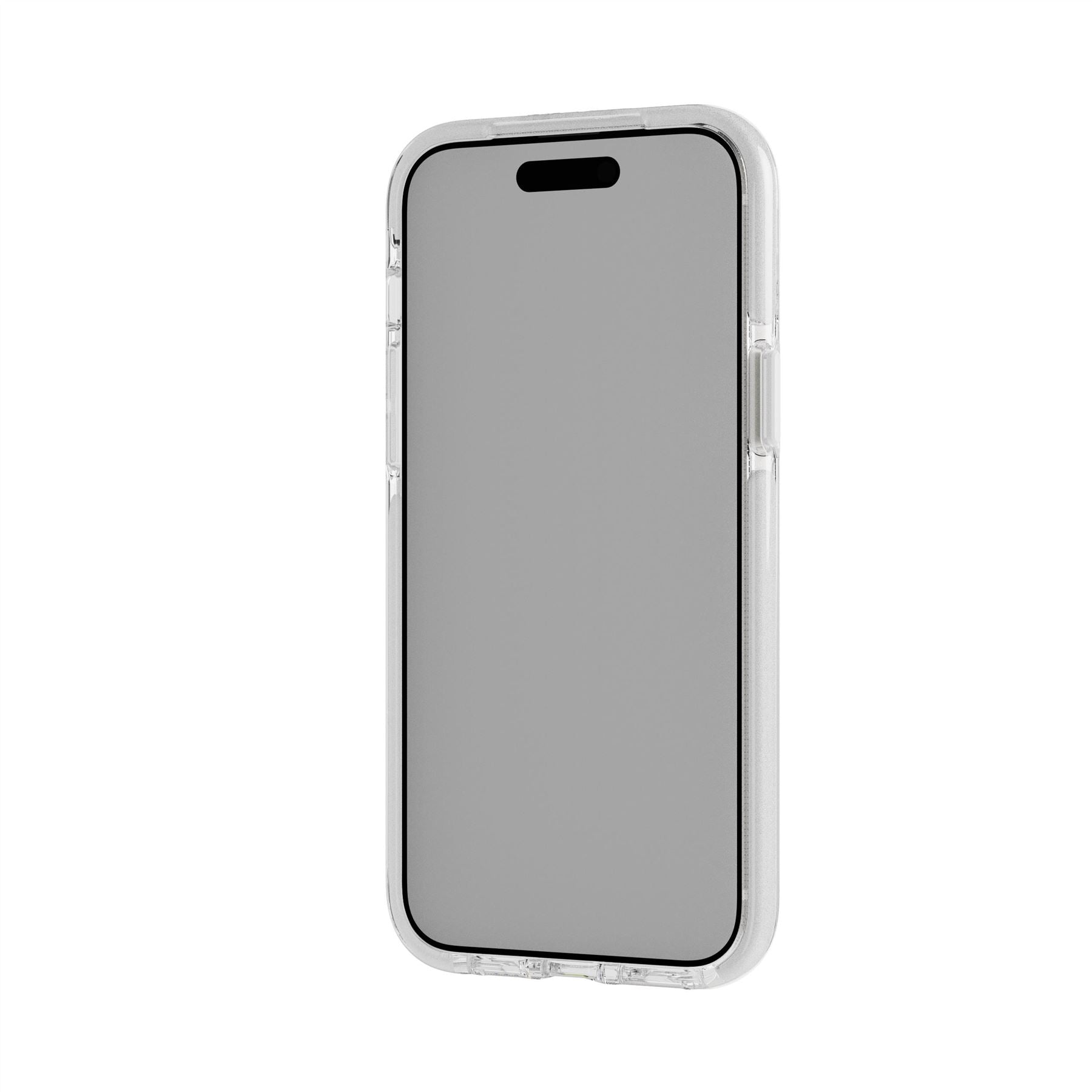 Tech21 EvoCrystal Kick iPhone 15 Plus Handyhülle Weiß Ständer