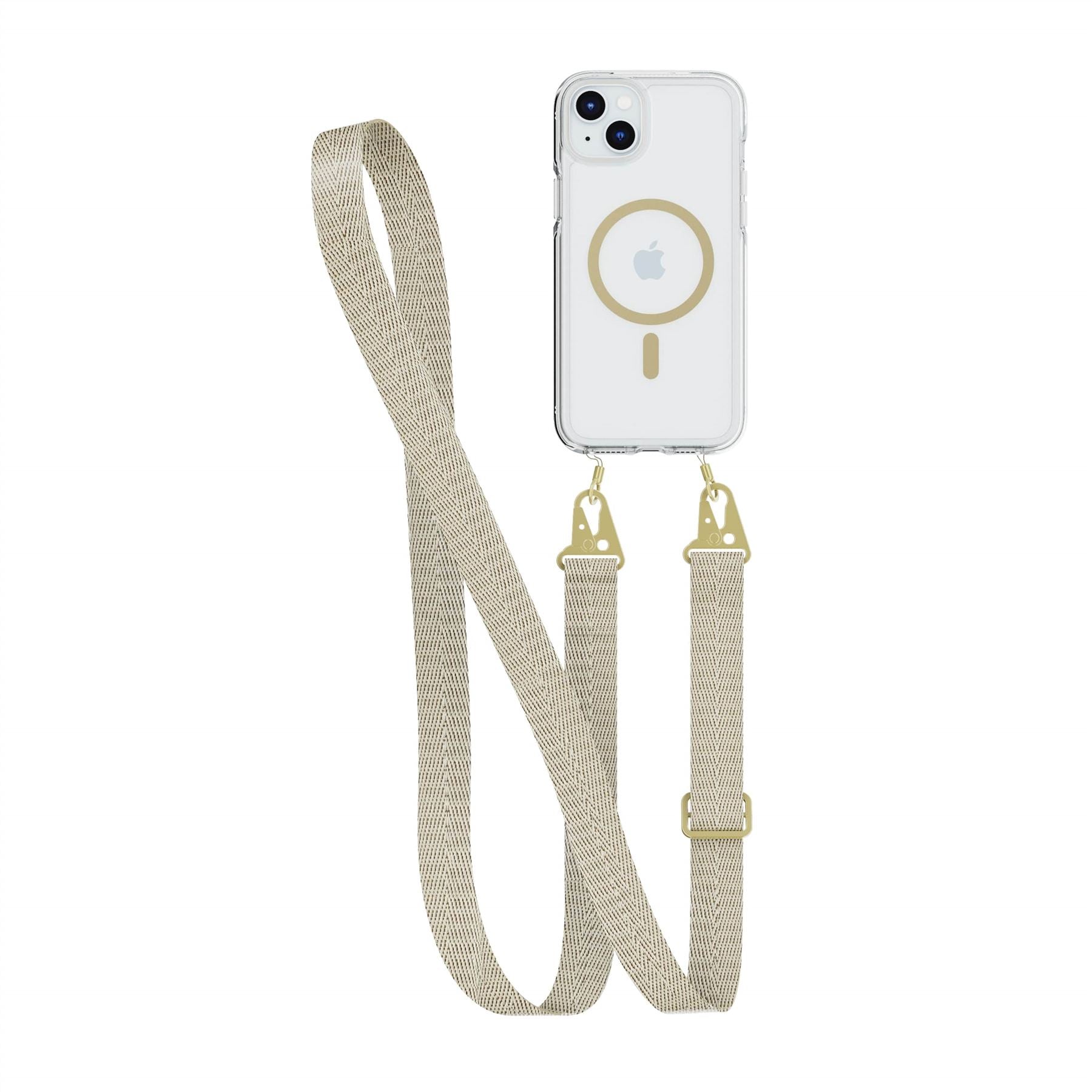 Tech21 FlexQuartz 15 Plus Hülle Gold MagSafe mit Band