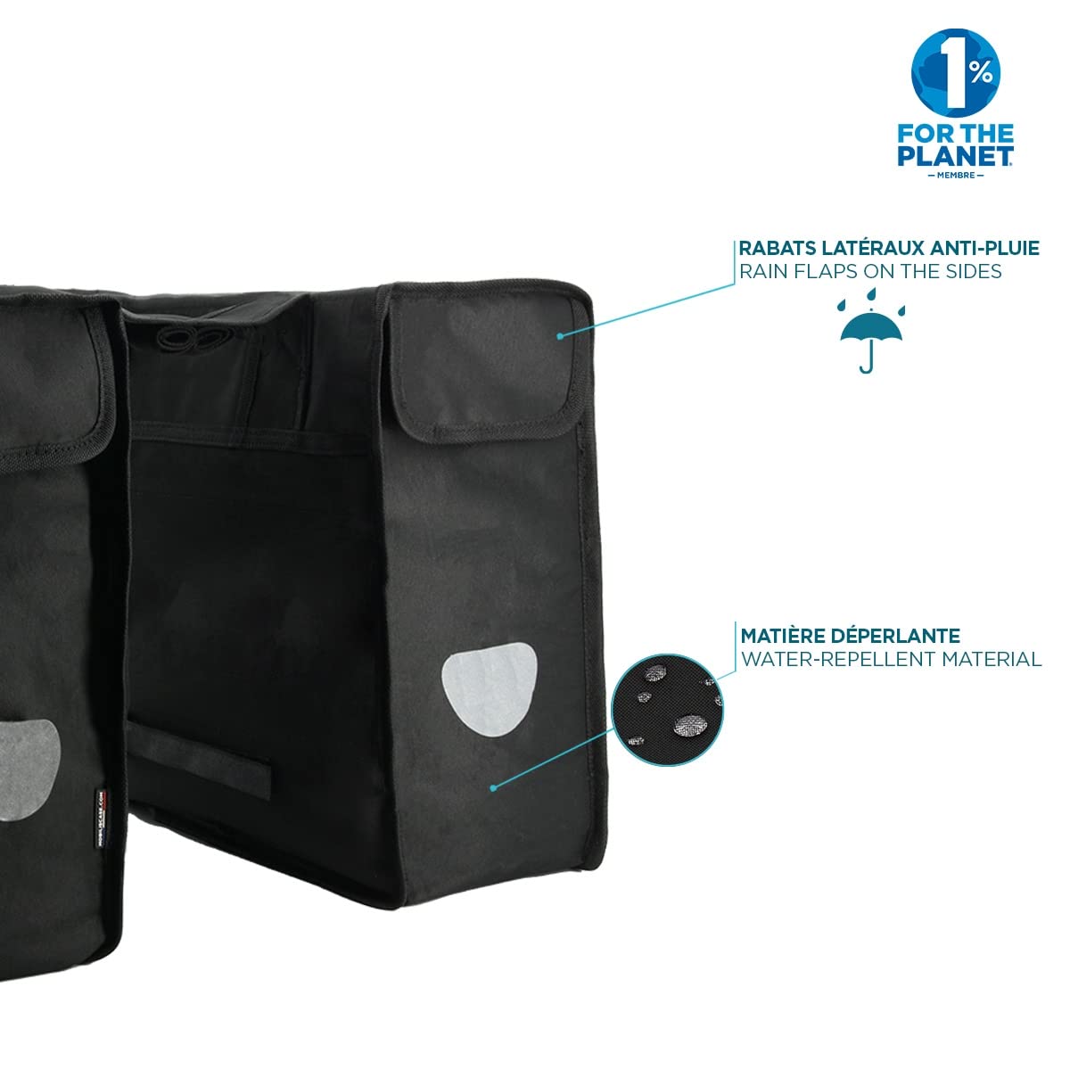 Mobilis Bike Gepäckträgertasche doppelt 2x15L wasserabweisend schwarz