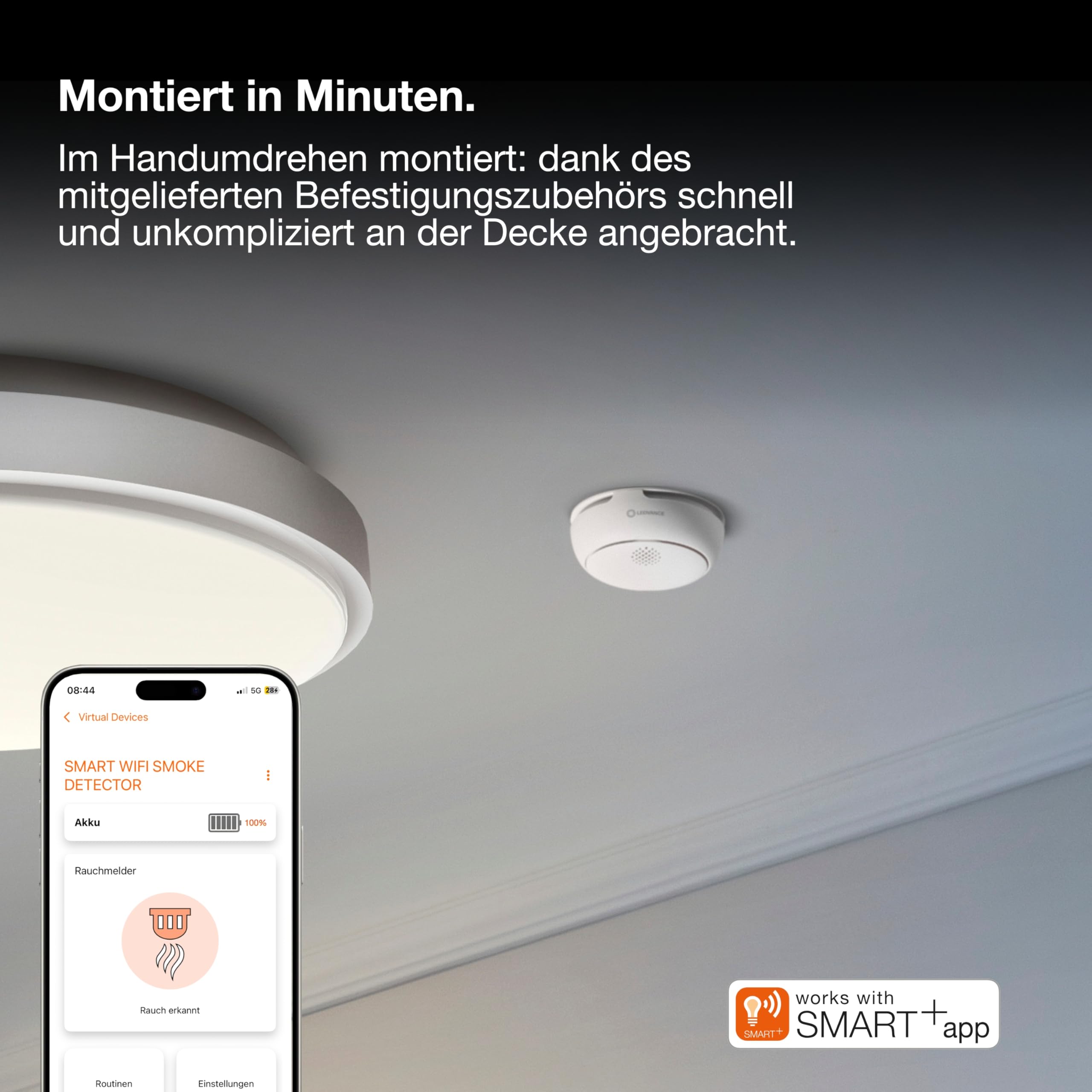 LEDVANCE SMART+ Rauchmelder WiFi weiß EN 14604 App-Alarm