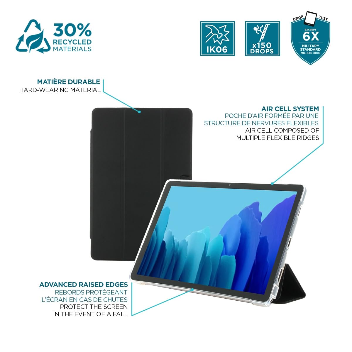Mobilis Activ+ Edge 060015 Galaxy Tab A9+ Flip-Hülle schwarz