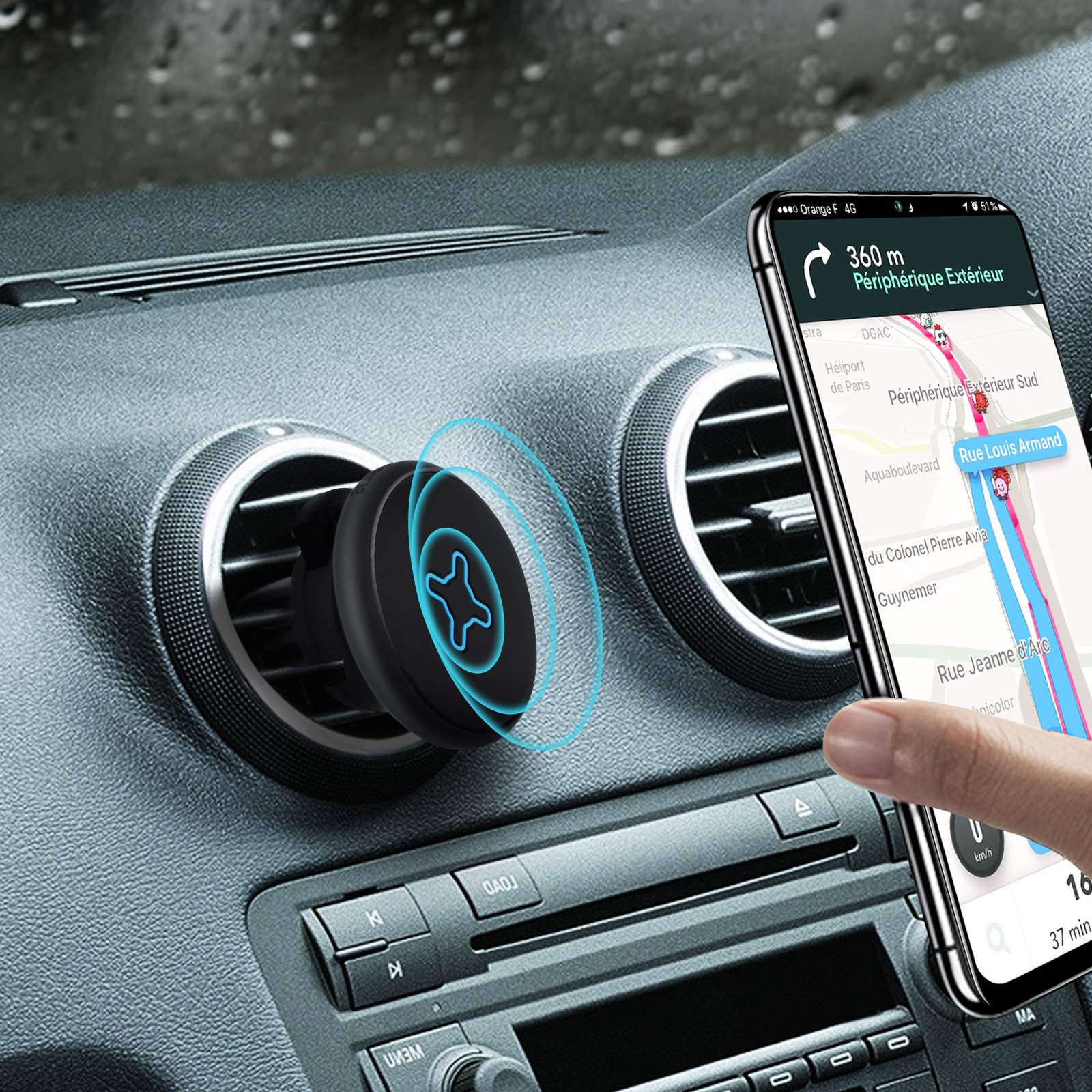 Mobilis KFZ Kit Lüftungsgitter Halterung QuickLock Magnet