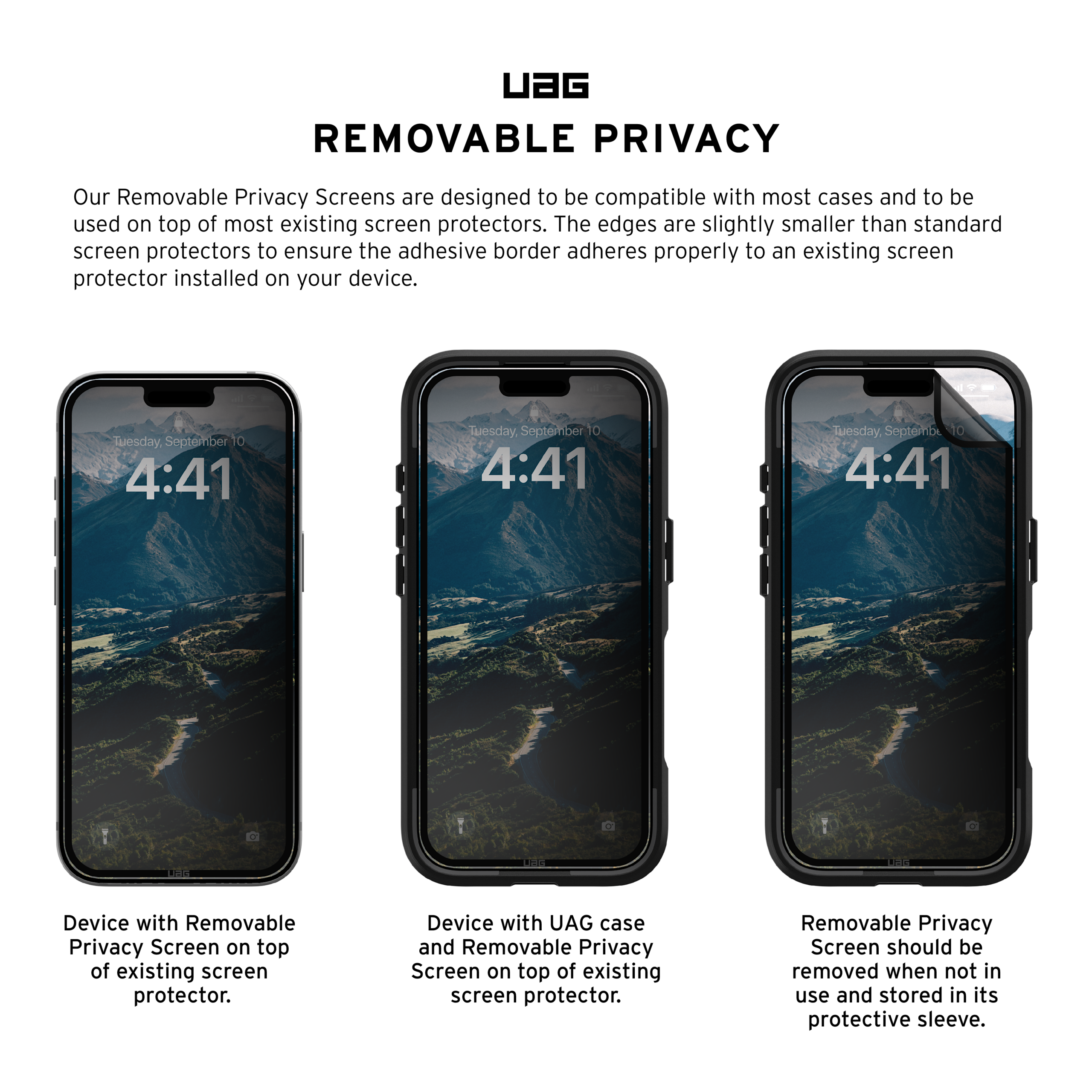 UAG Standard Issue iPhone 16 Pro Blickschutz abnehmbar