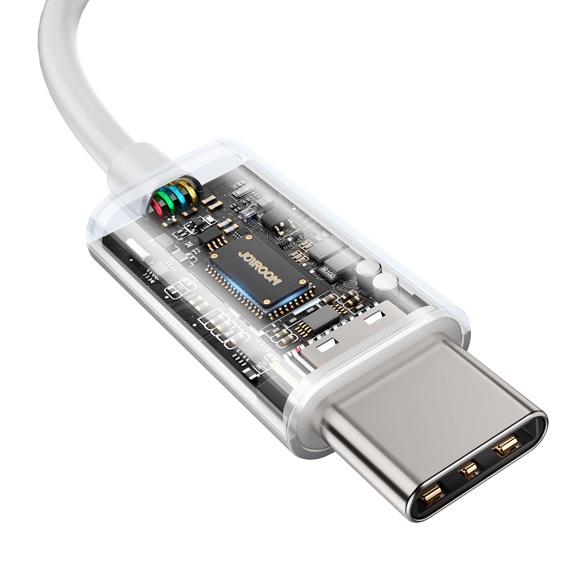 JOYROOM JR-EC07 USB-C Kopfhörer Weiß Halb In-Ear Kabel