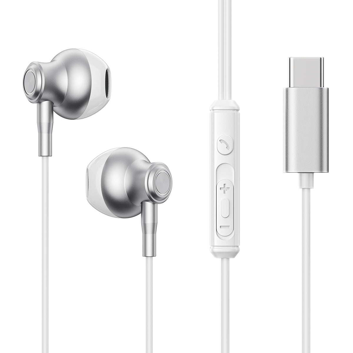 JOYROOM JR-EC07 USB-C Kopfhörer Weiß Halb In-Ear Kabel