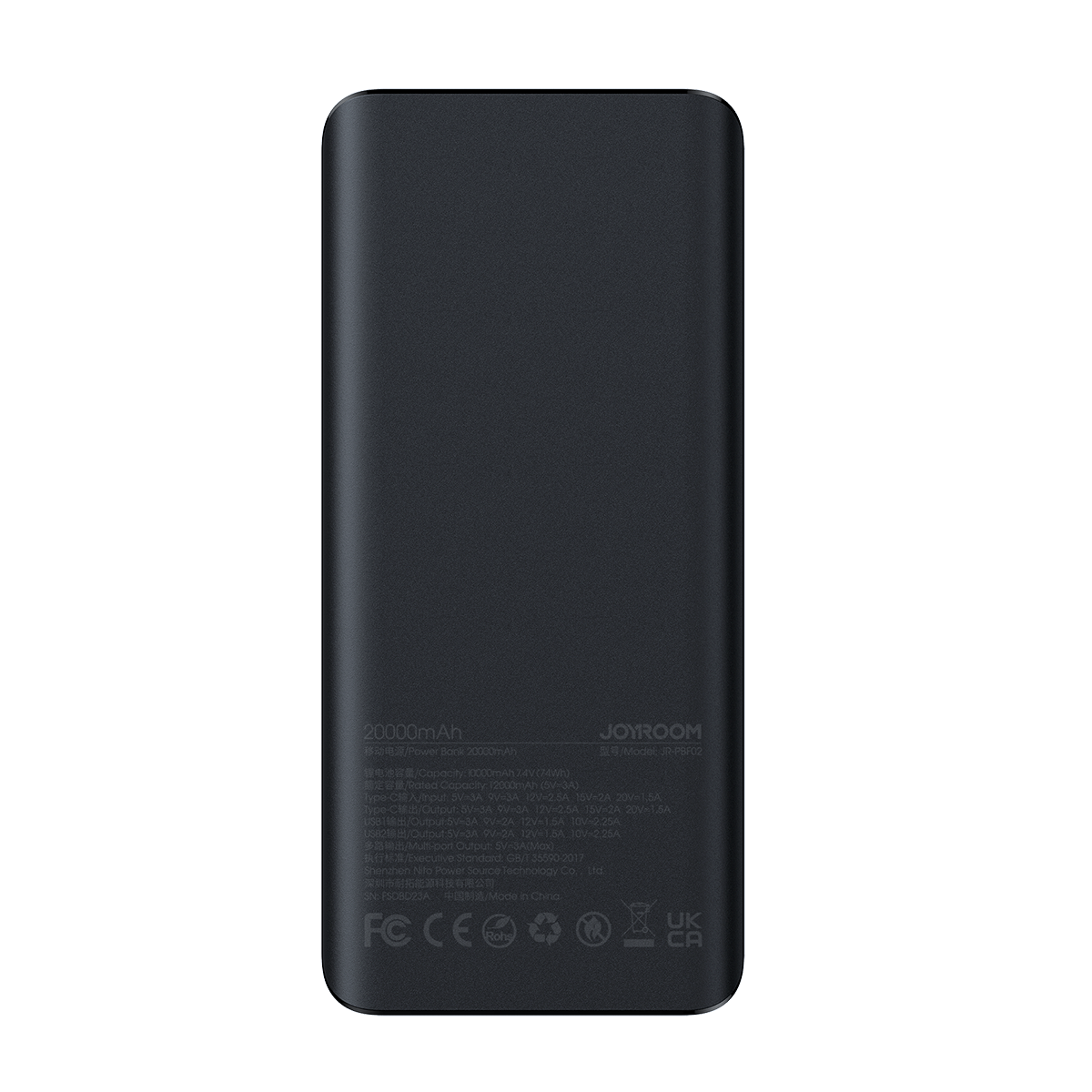 JOYROOM JR-PBF02 30W Powerbank 20000mAh Schwarz mit Taschenlampe