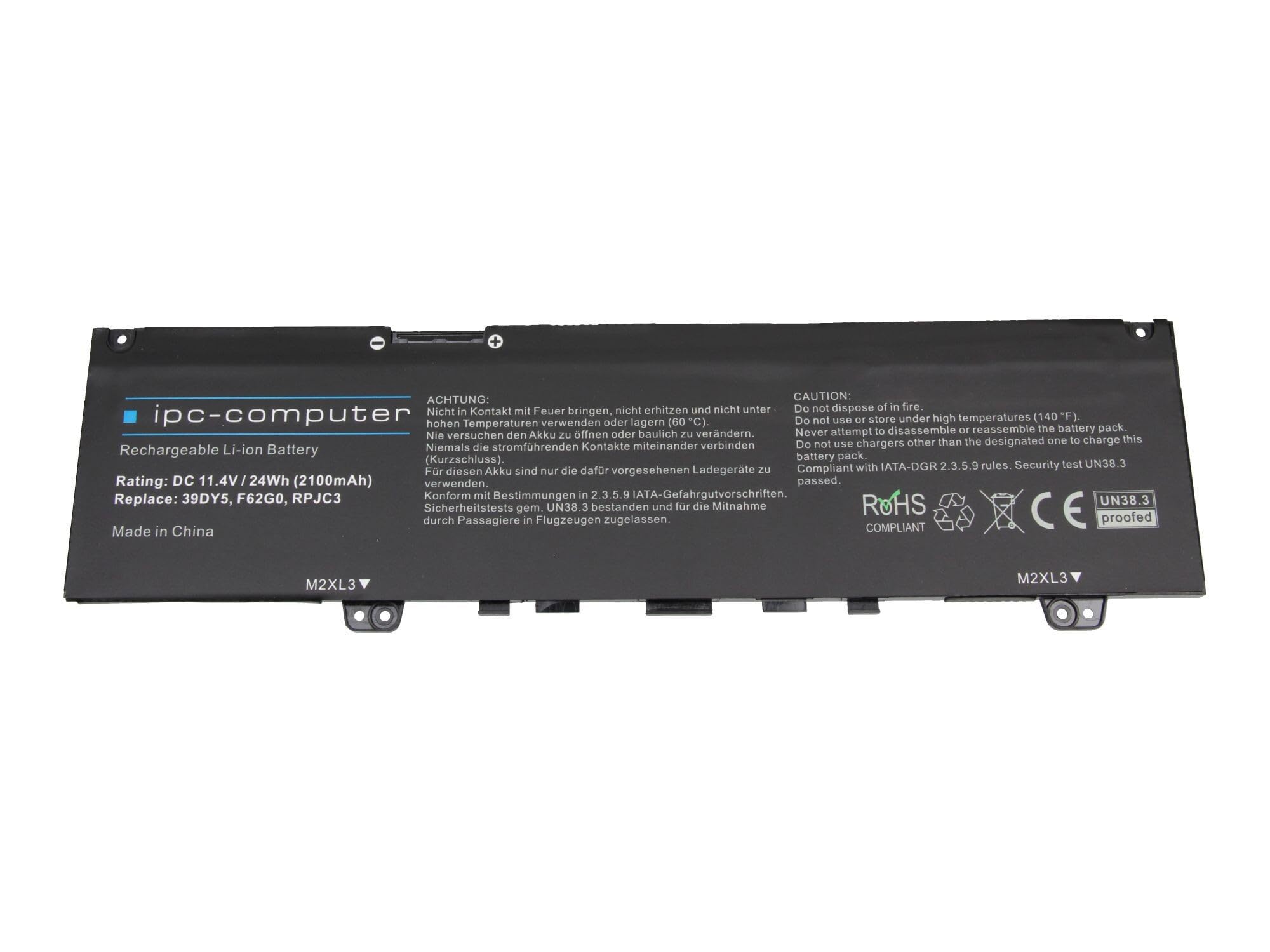 IPC-Computer Akkus 0F62G0 Laptop Akku 24Wh schwarz