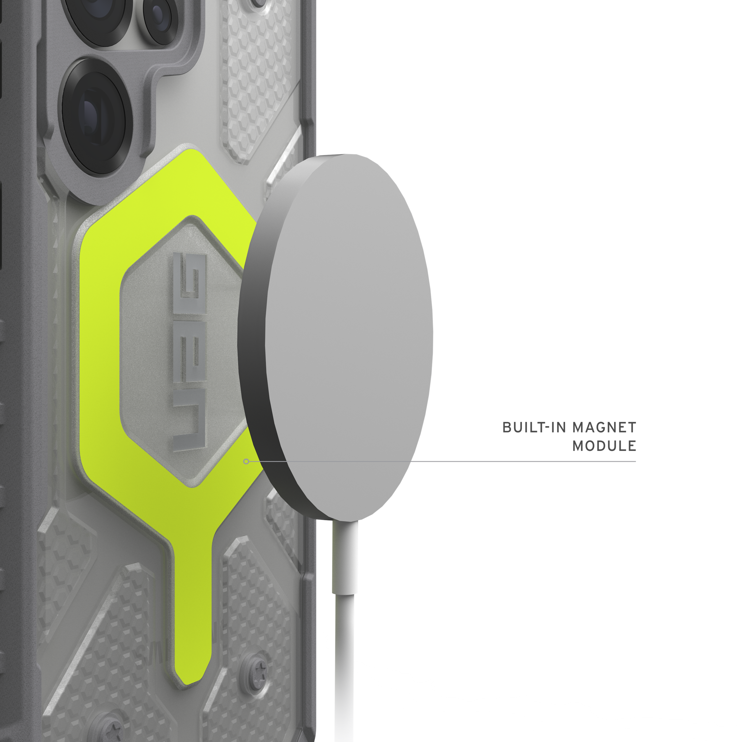 UAG Pathfinder Clear Galaxy S25 Ultra Hülle Neon mit Lanyard
