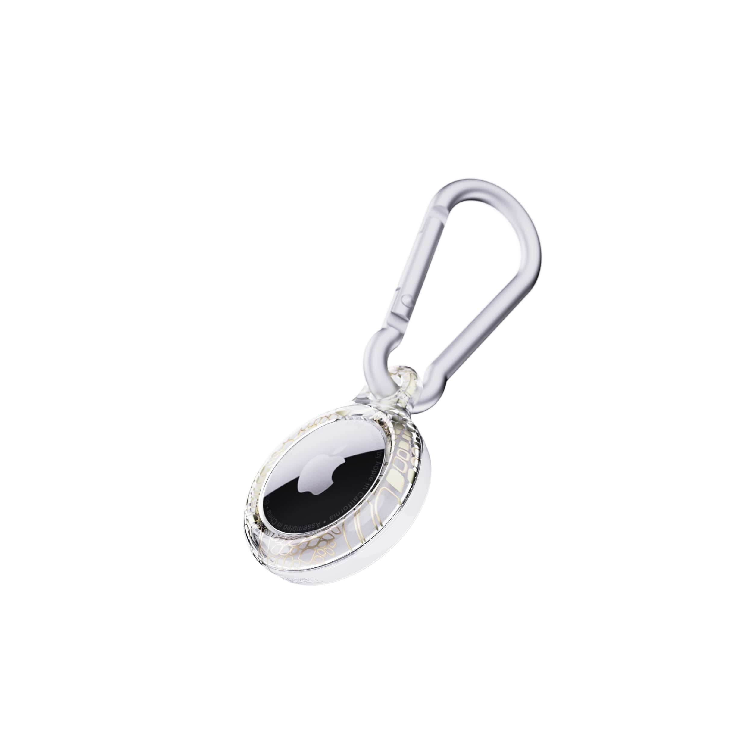 Tech21 EvoArt AirTag Hülle Lunar Snake Gold mit Karabiner