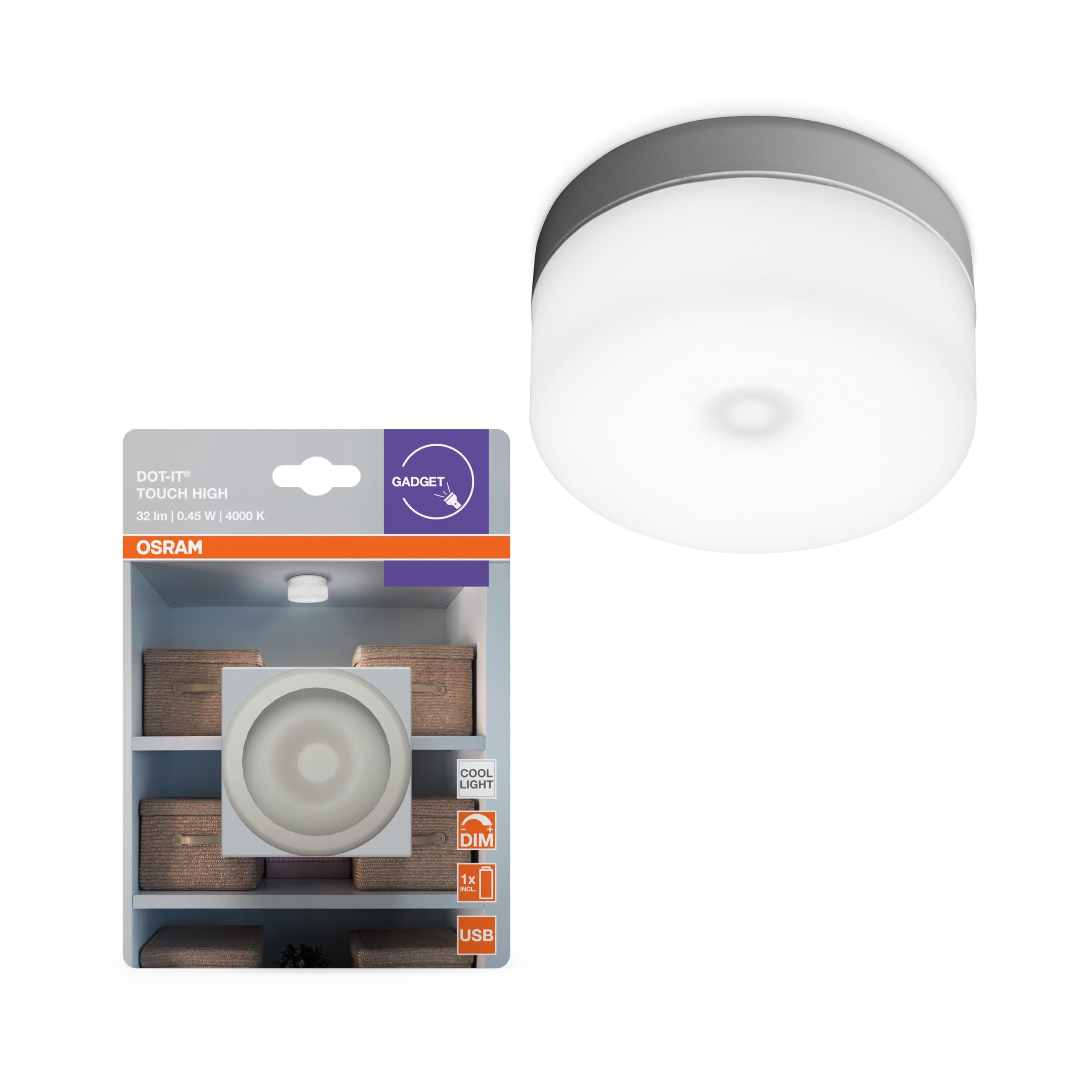 OSRAM DO-it Touch LED-Leuchte Akku USB dimmbar weiß